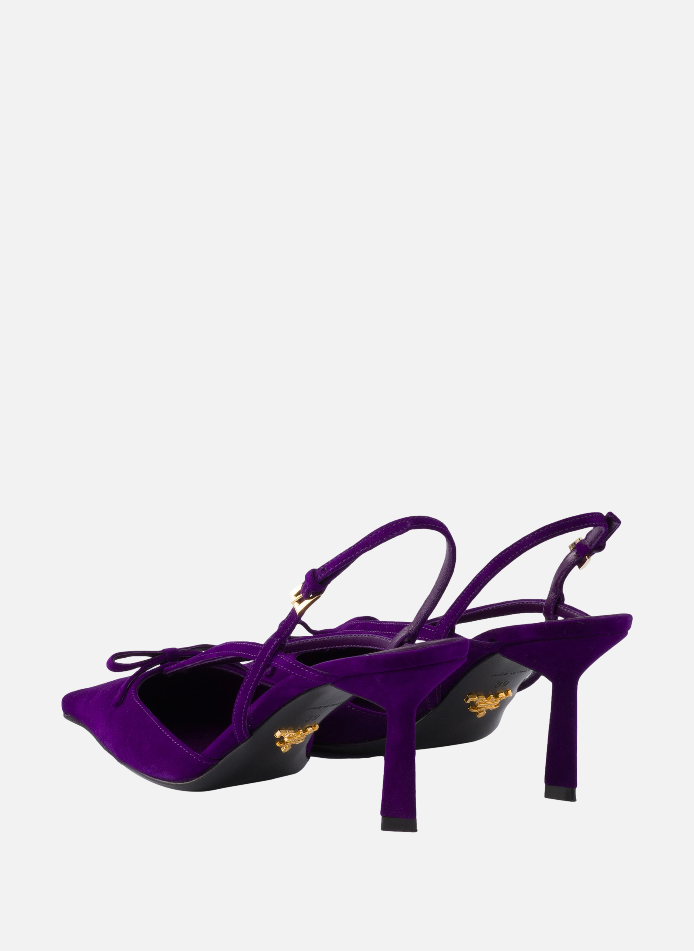 Escarpins à bride arrière en veau velours PRADA Violet
