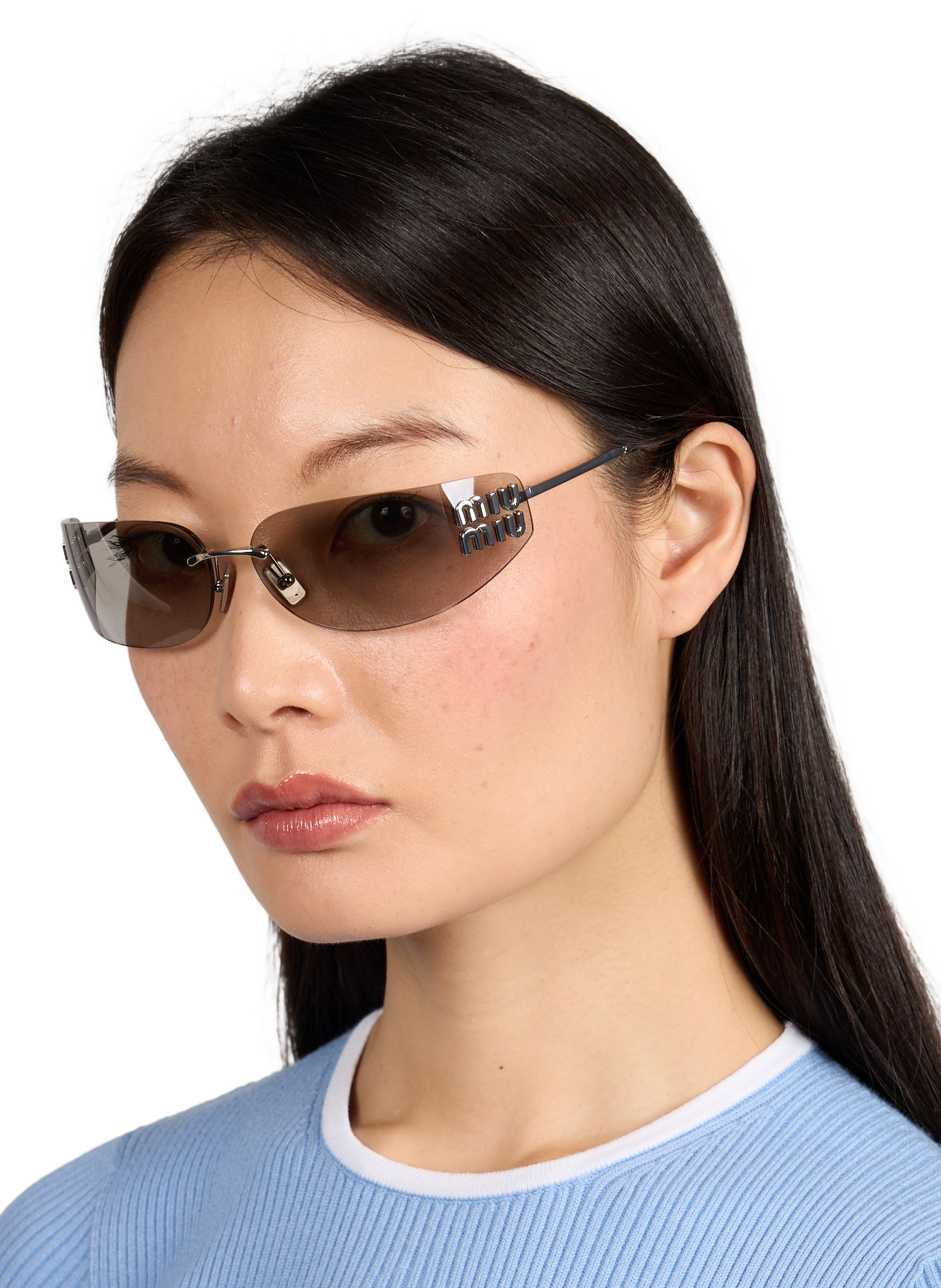 Metallische Sonnenbrillen MIU MIU Silber