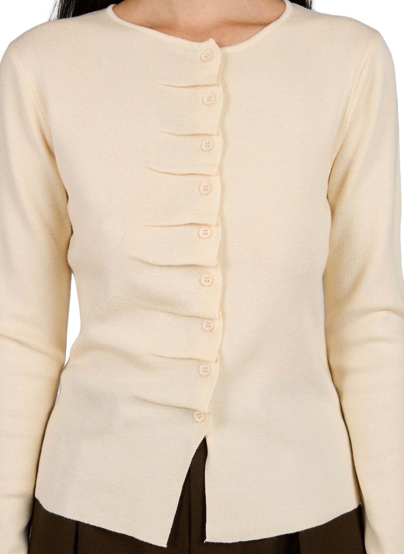 Taillierte Gamira Weste mit Rundhalsausschnitt SUNCOO Beige