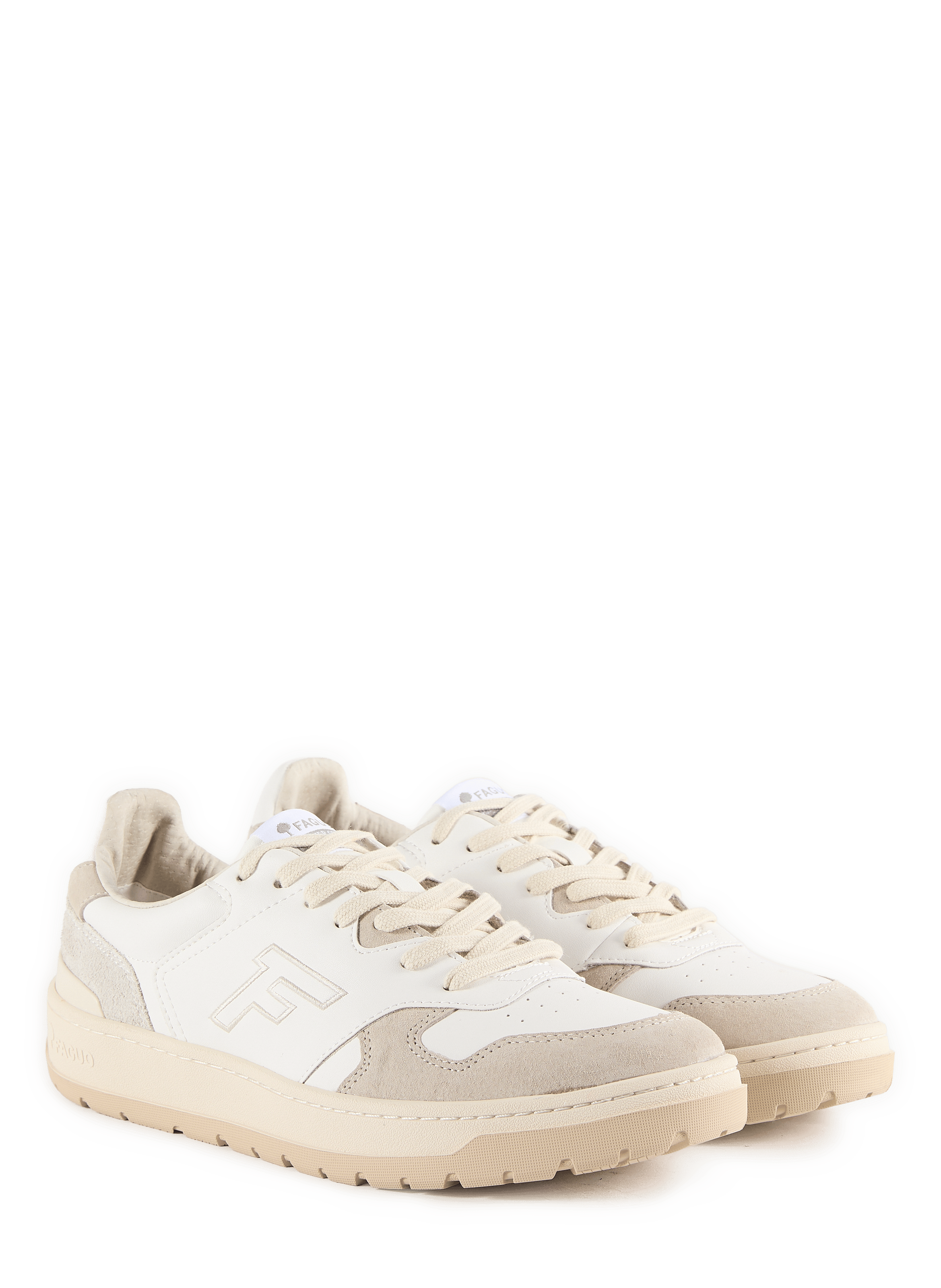 Scarpe da ginnastica basse bicolore in pelle FAGUO Bianco