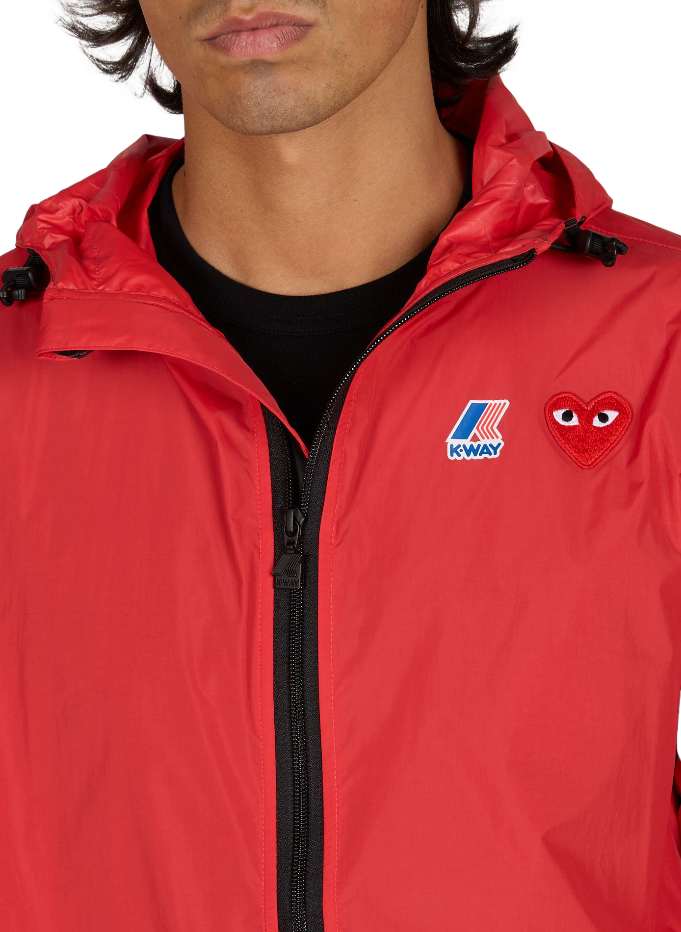 Leichte Jacke mit Herz-Patch | Rot COMME DES GARCONS PLAY Herren