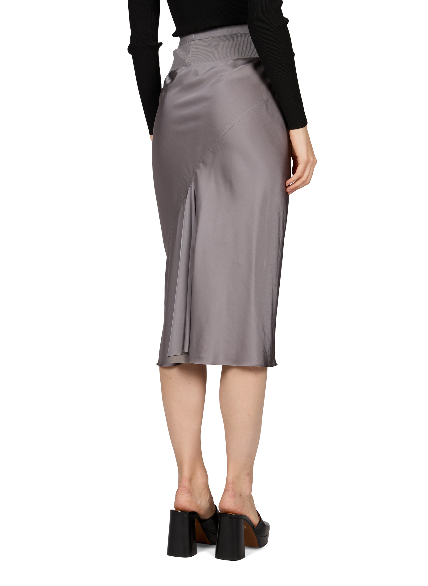 Jupe midi en biais  RICK OWENS Gris