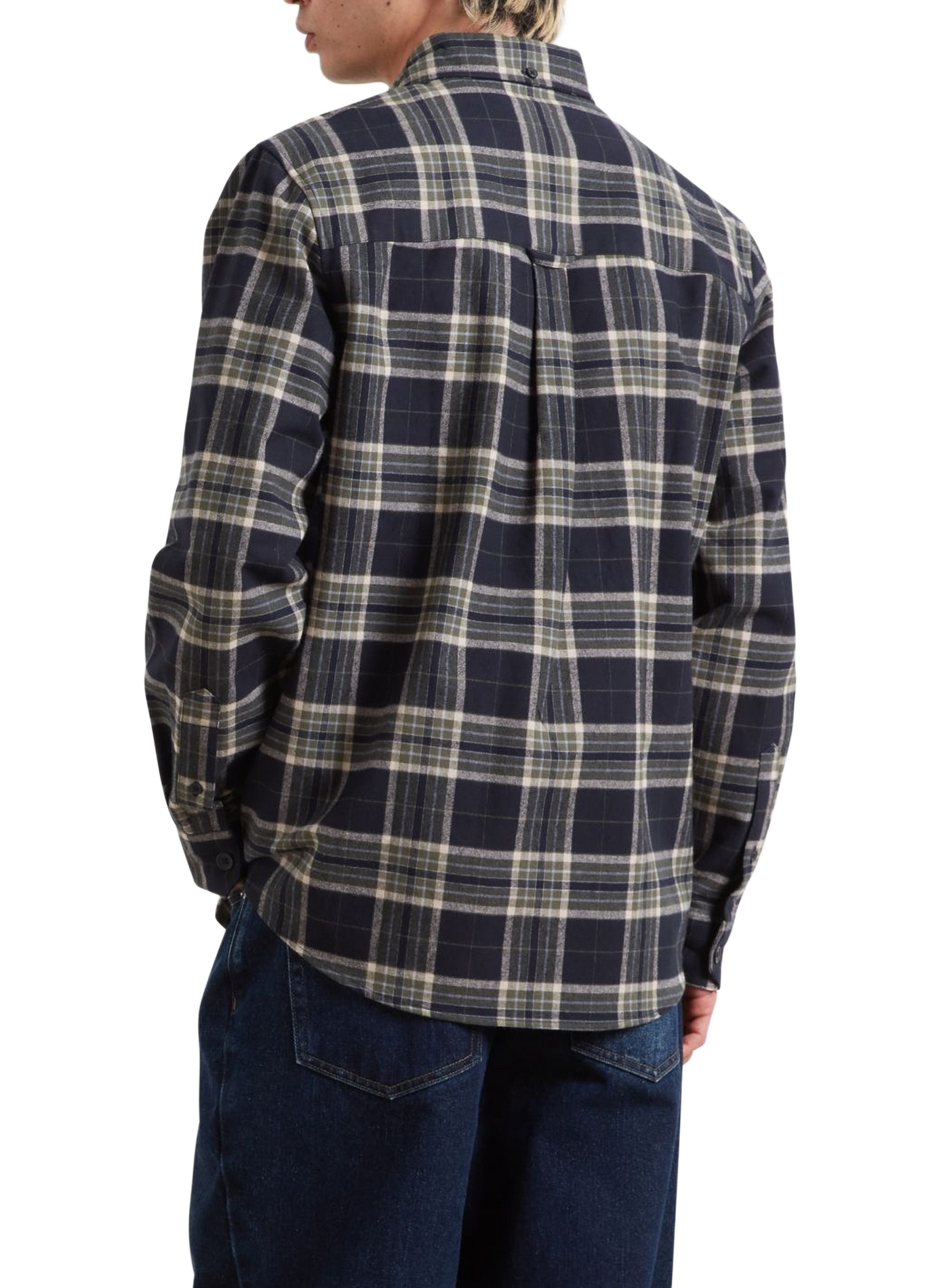 Chemise droite à carreaux à logo brodé en coton FARAH Blue