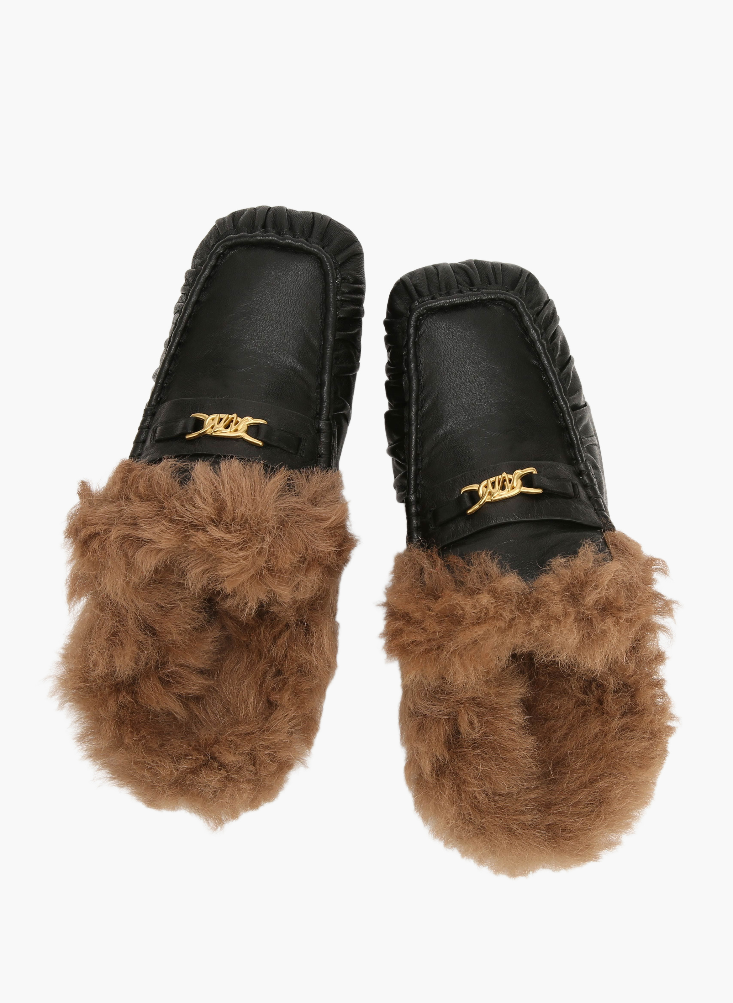 Mules ritz en cuir NAKED WOLFE Noir