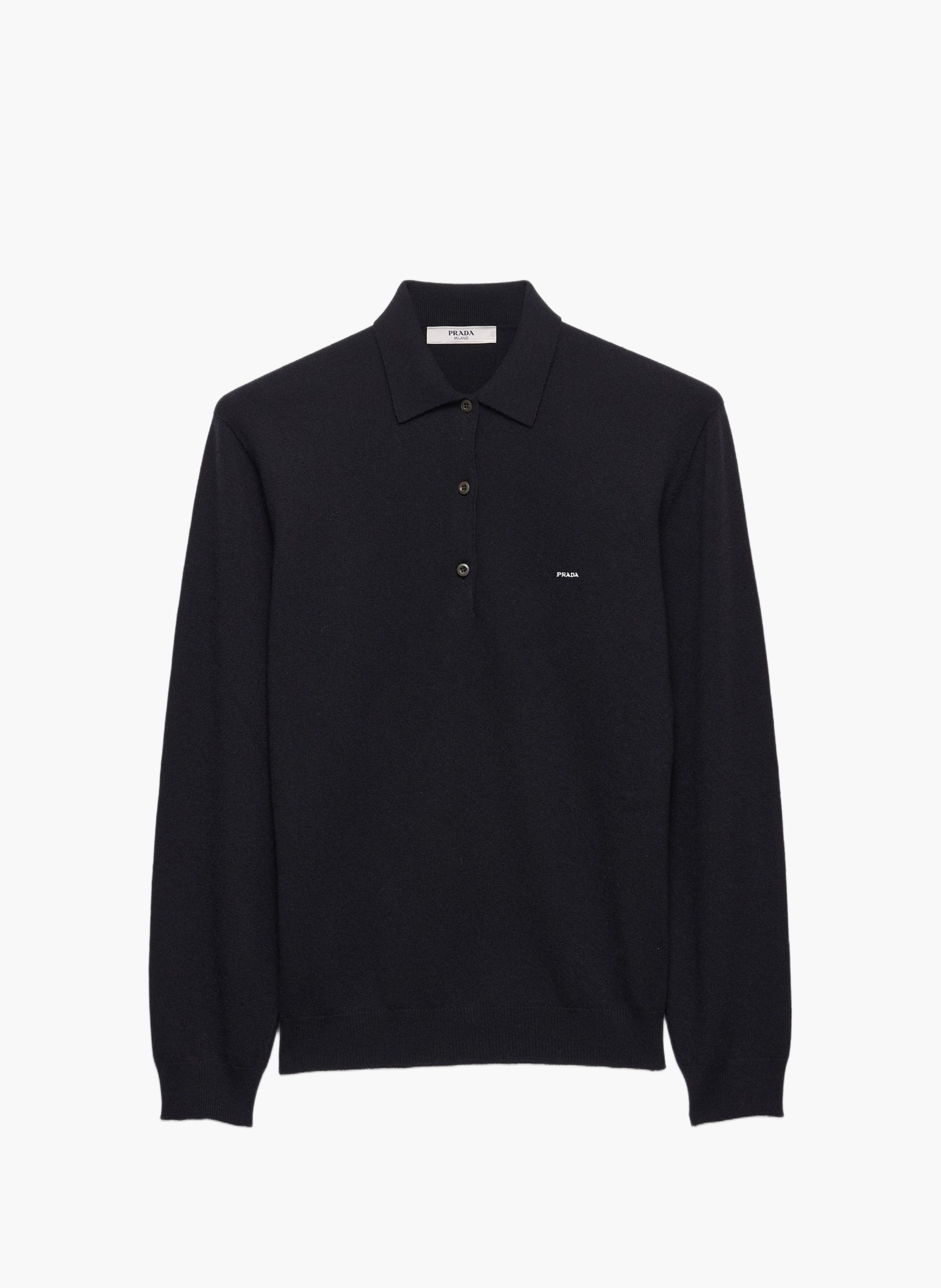 Pull polo en laine PRADA Noir