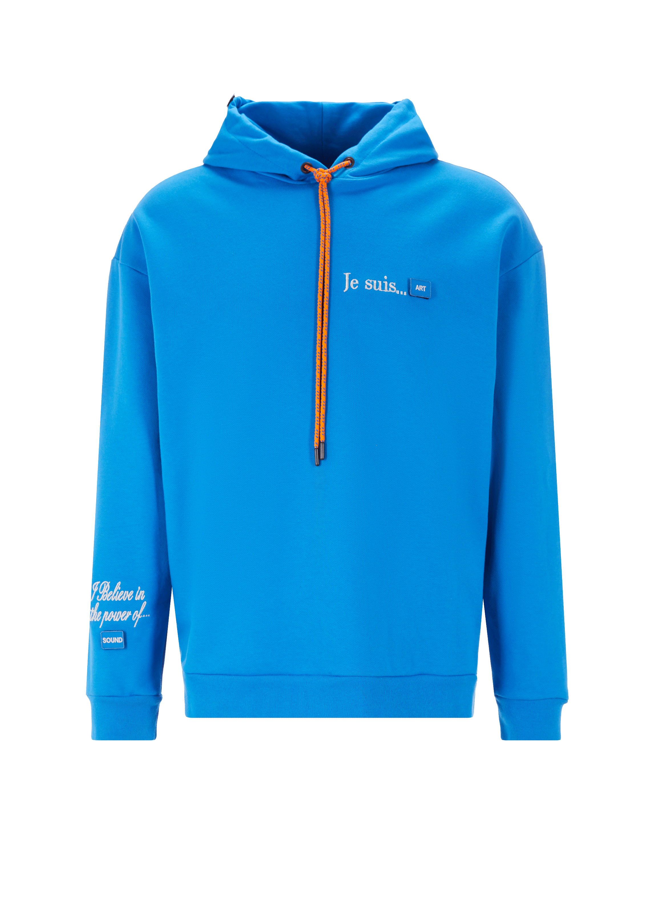 UNTIL THE NIGHT IS OVER Cotton hoodie Blue