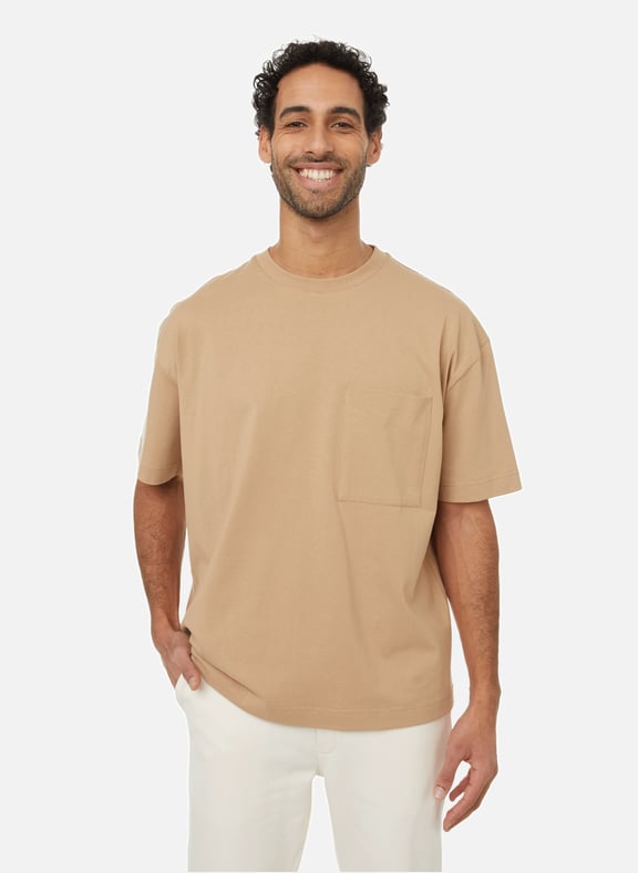 T-shirt Bart col rond en coton Marron by SAISON 1865 SAISON 1865 T-shirt Bart col rond en coton Marron