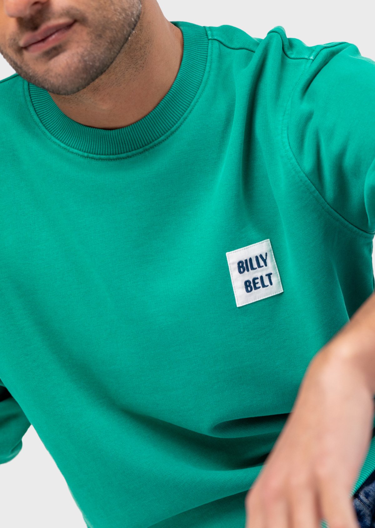 Sweatshirt vintage en coton biologique BILLYBELT Vert