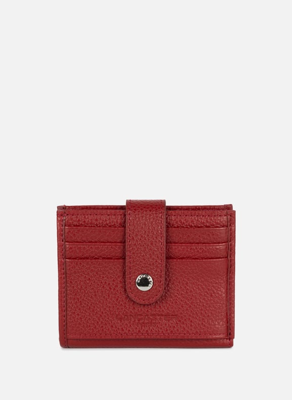 Card holder - Foulonné PM Red by LANCASTER LANCASTER Card holder - Foulonné PM Red