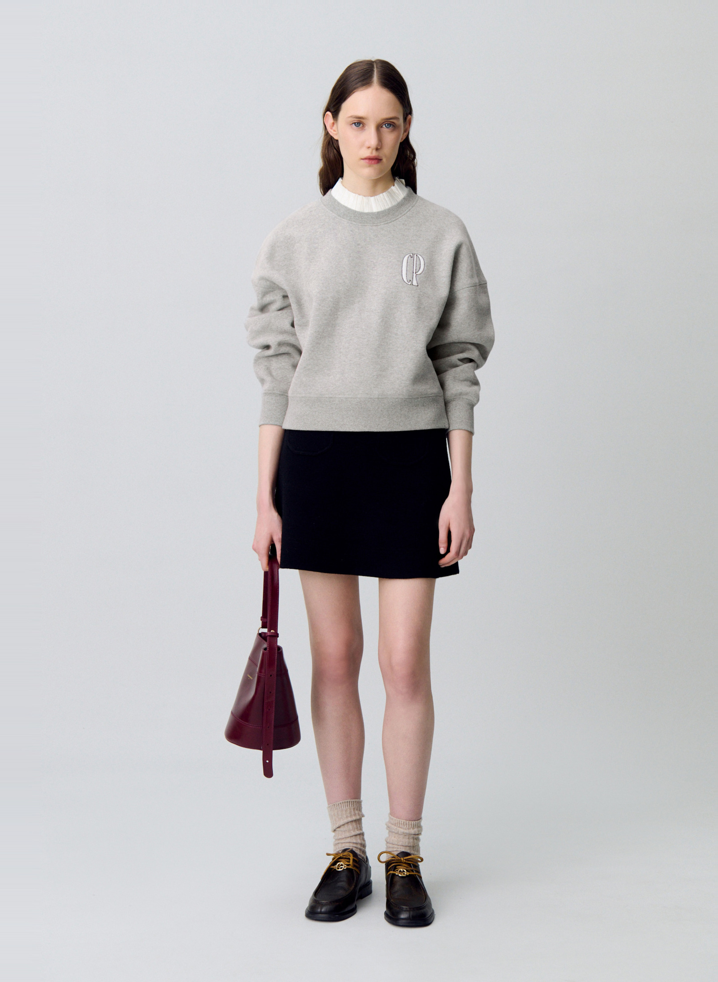 Sweat oversize en coton mélangé tifany CLAUDIE PIERLOT Gris