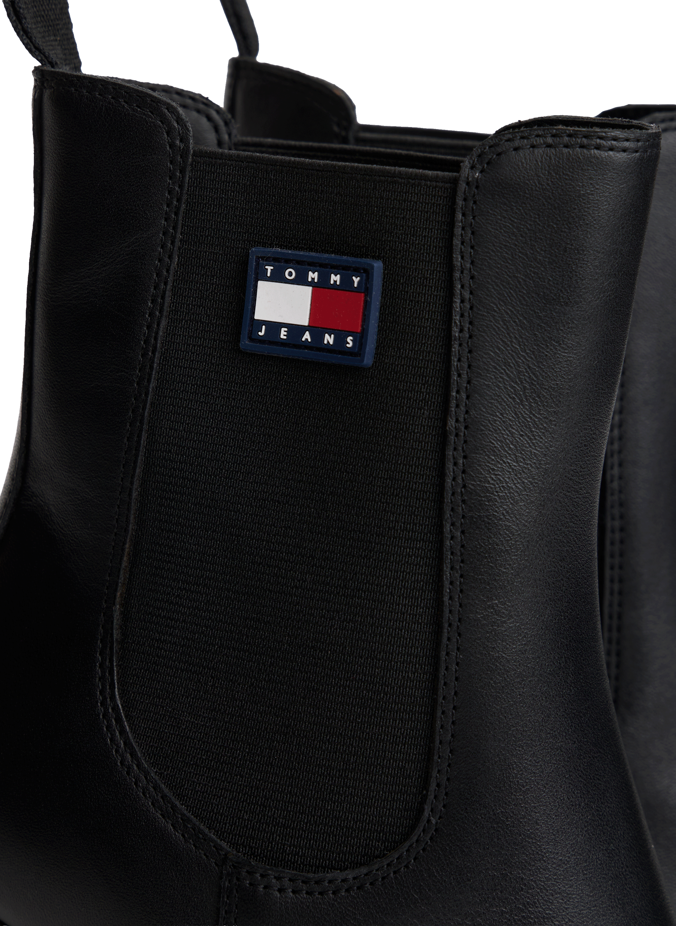 Bottines à talons hauts crantés en cuir TOMMY HILFIGER Noir