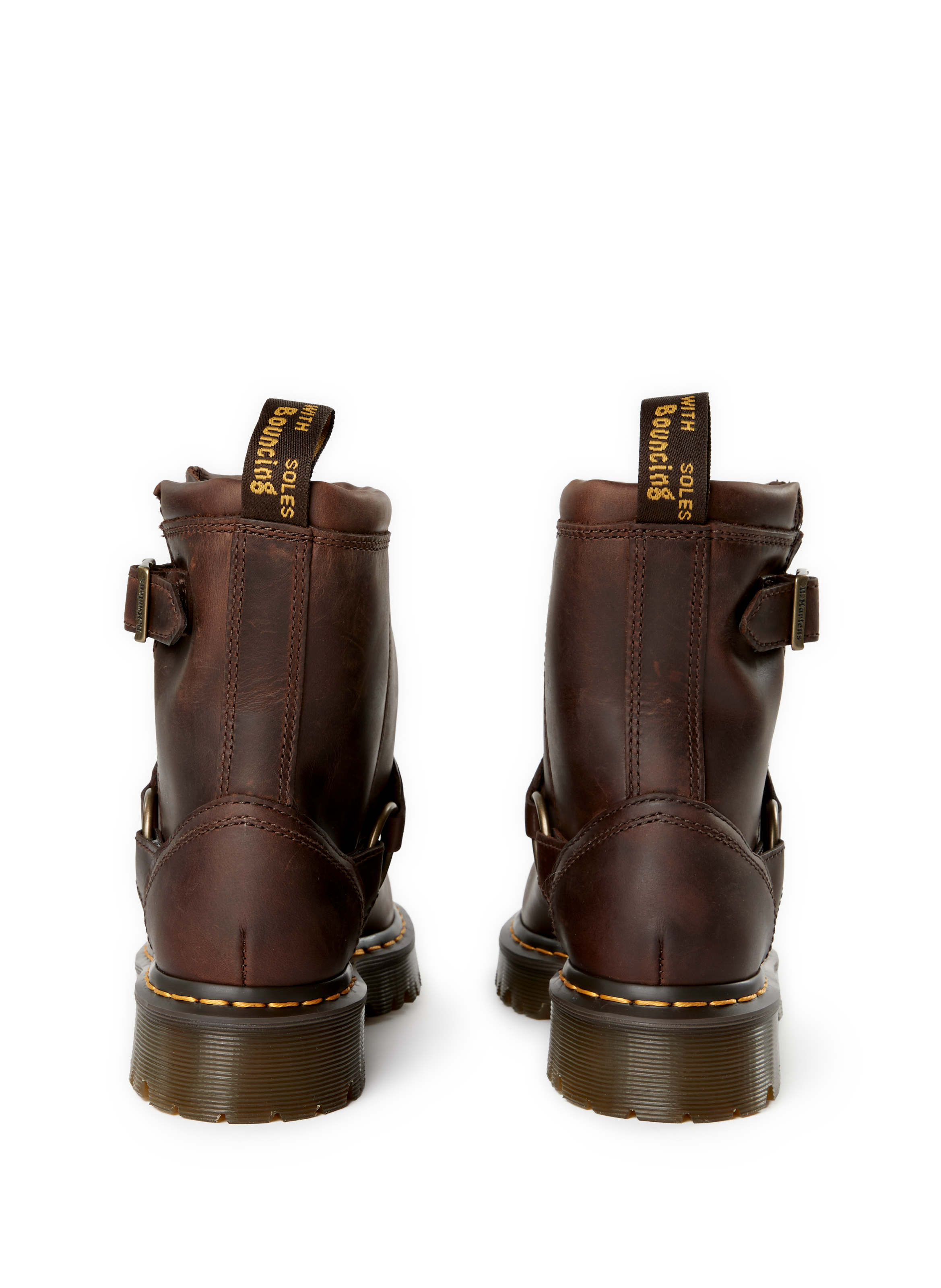 Leather wedge ankle boots DR. MARTENS Brown