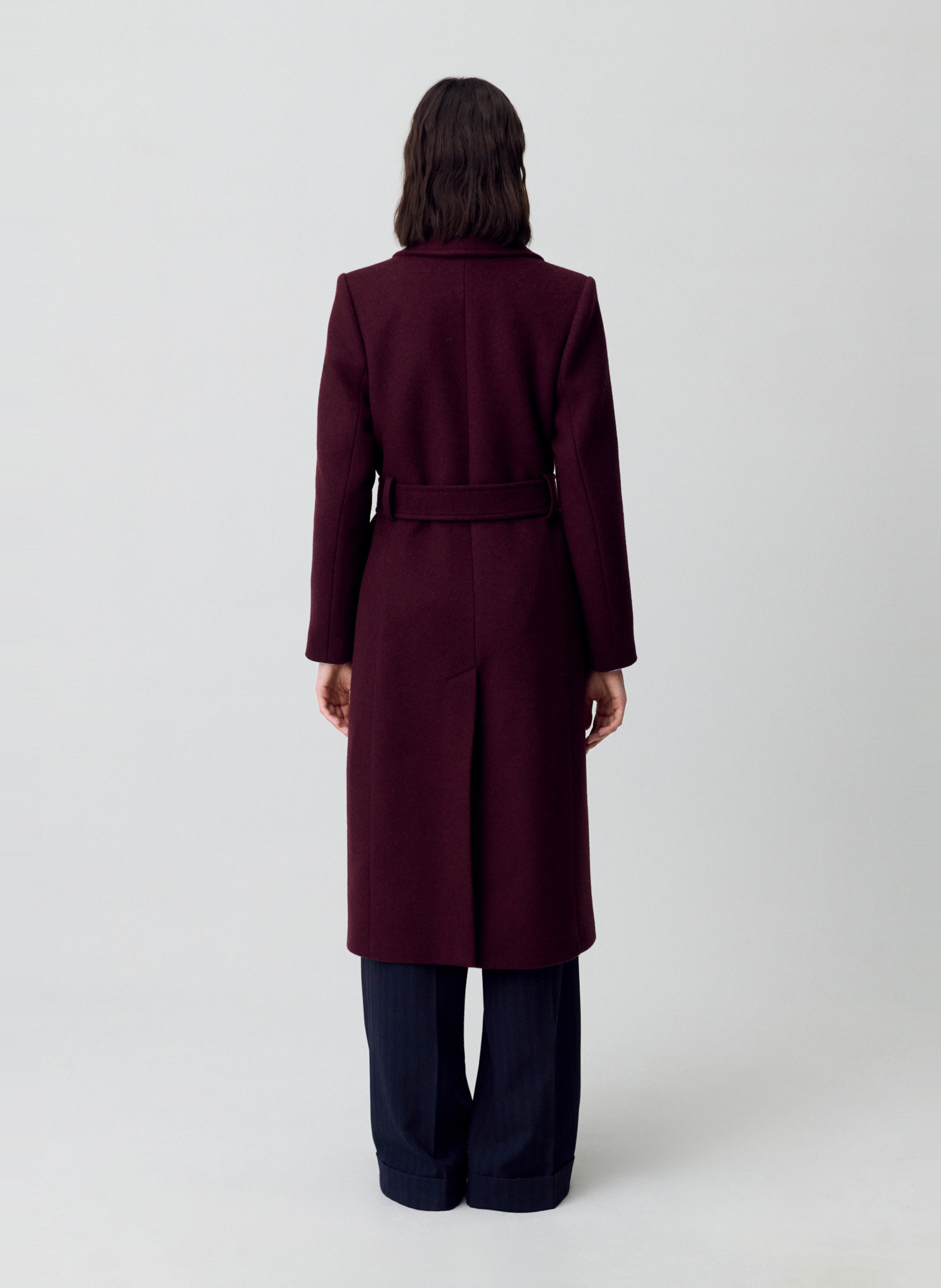 Manteau droit en laine mélangée generalter CLAUDIE PIERLOT Rouge