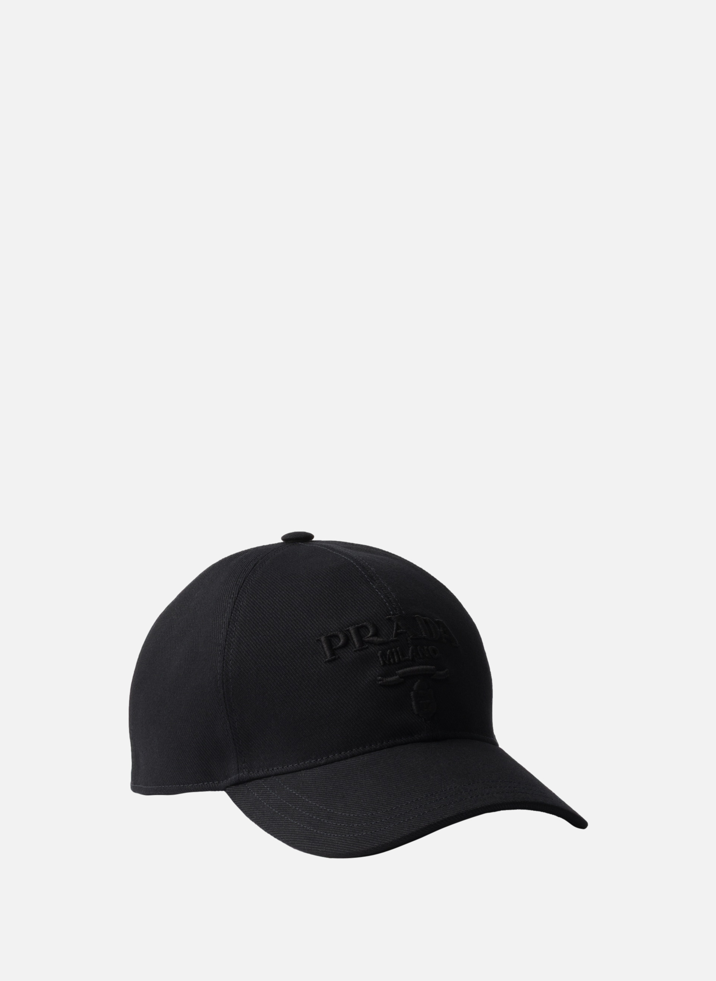 PRADA Casquette de baseball en drill Noir