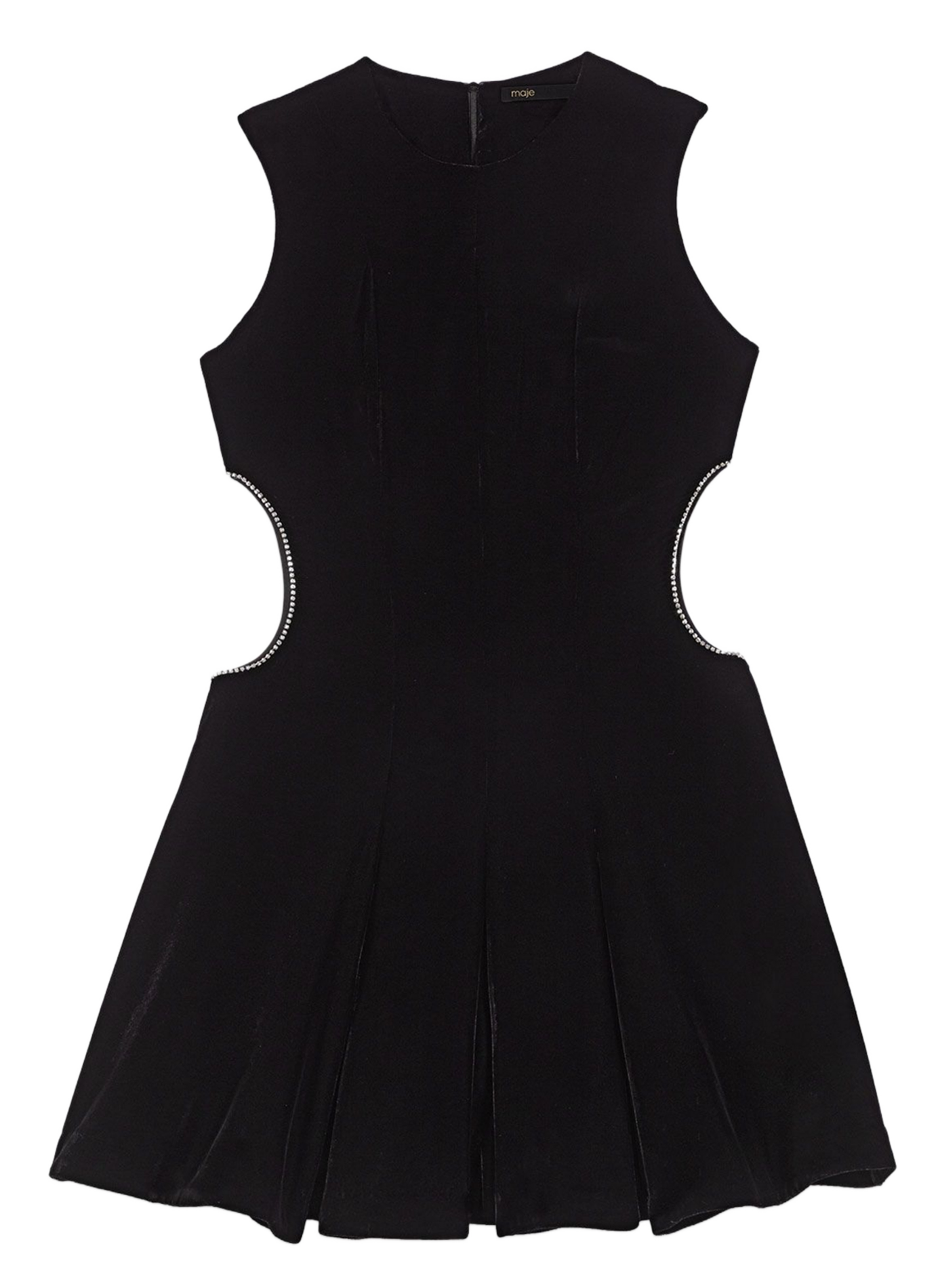 Robe courte évasée col rond MAJE Noir