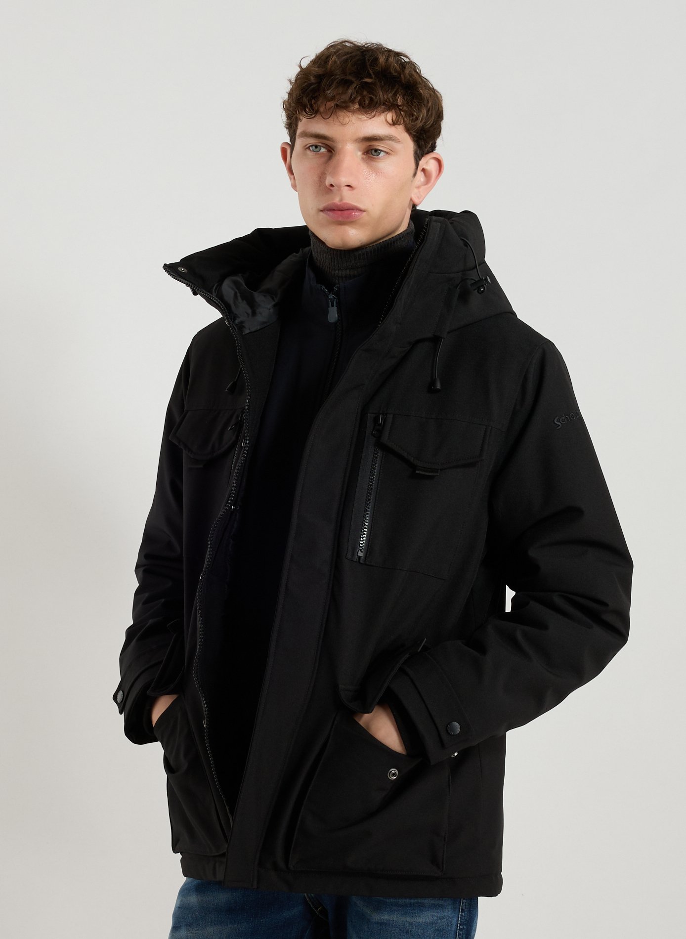 SCHOTT Parka courte  Noir
