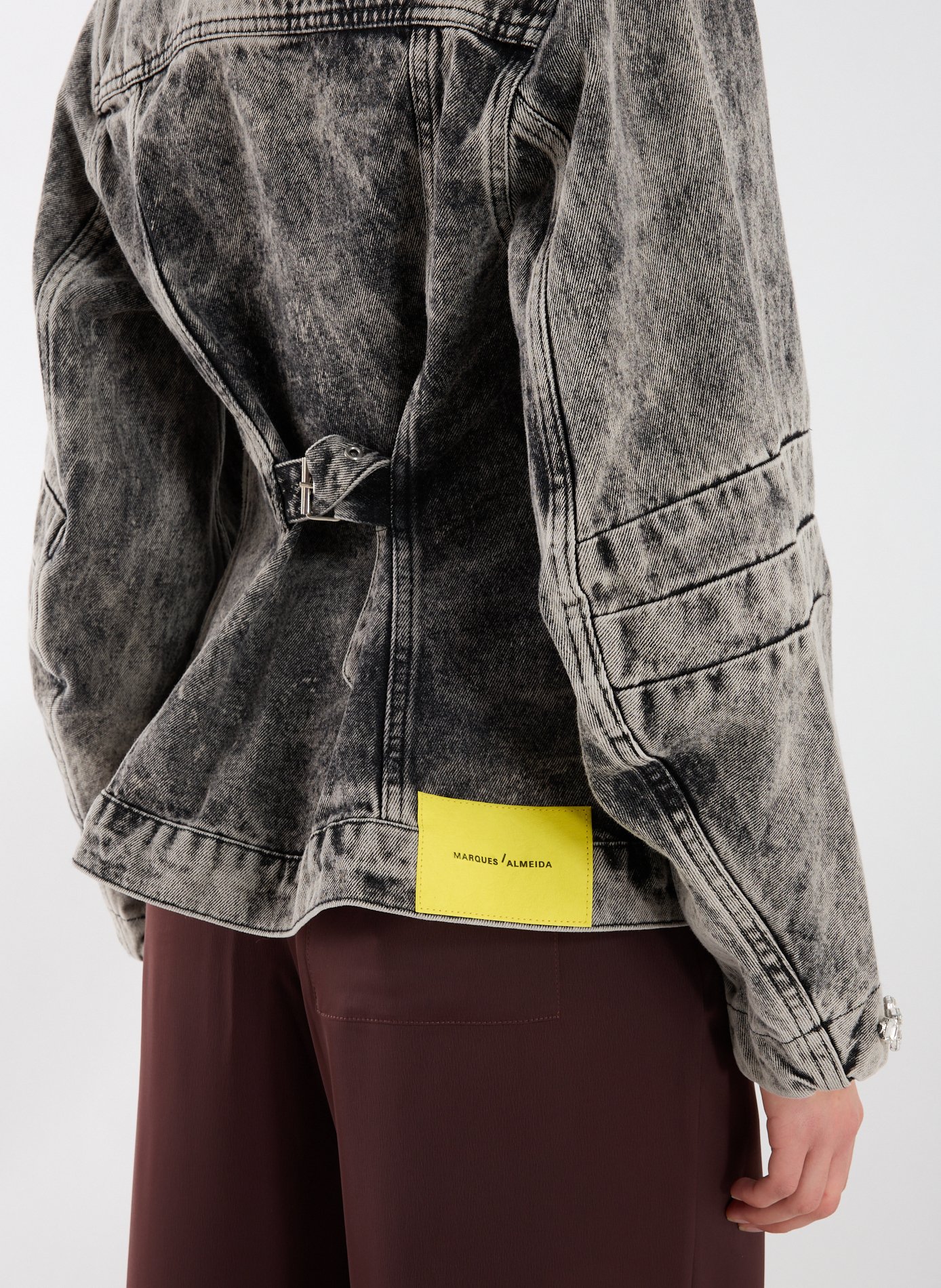 Veste délavée col classique en coton MARQUES ALMEIDA Noir