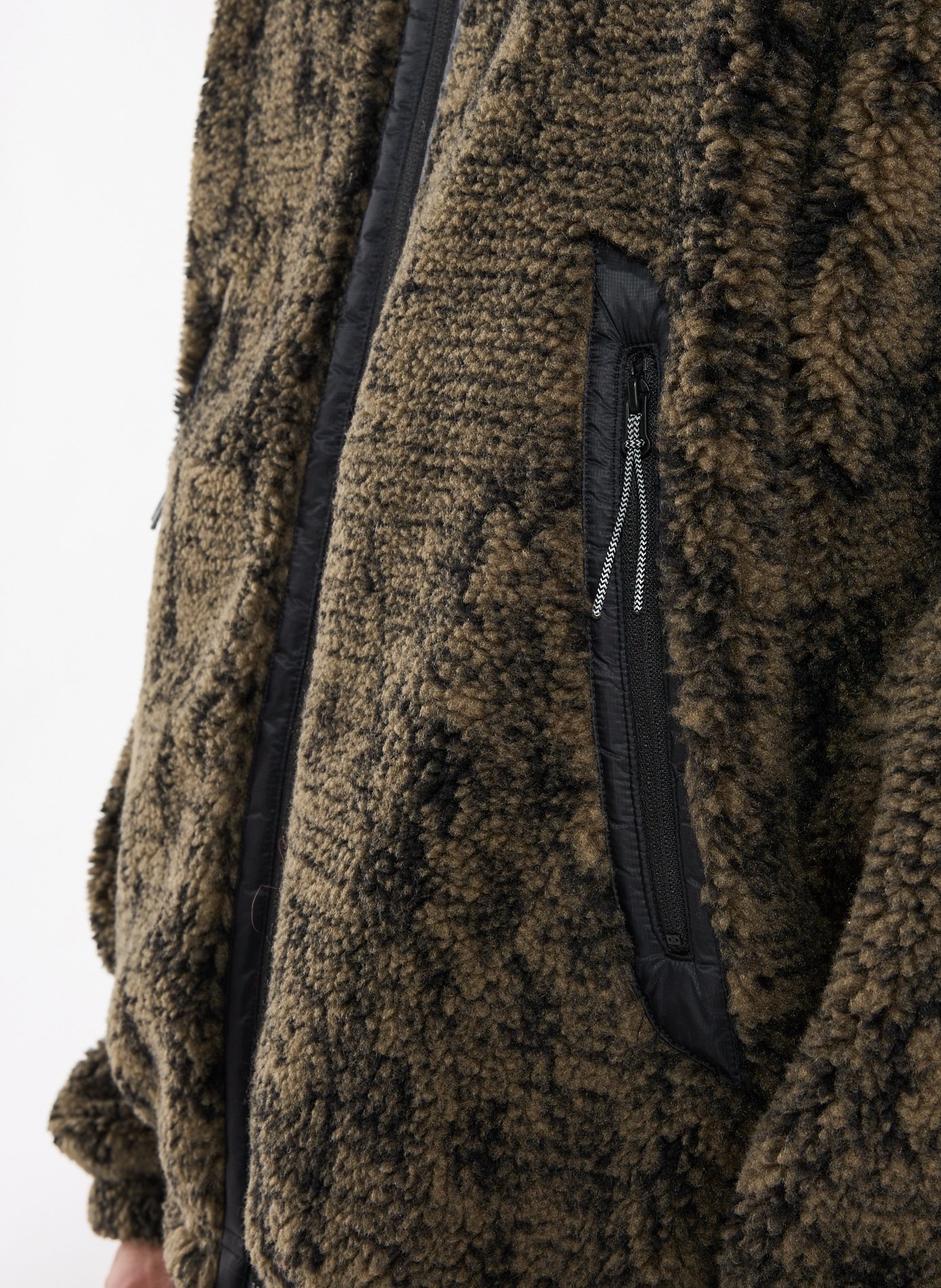 Oversized high-neck Eween fleece jacket ROA Khaki