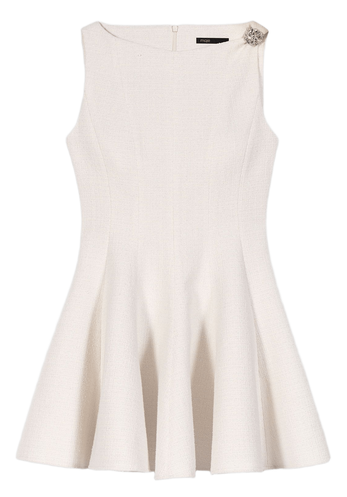 Robe col bateau en coton mélangé MAJE Beige