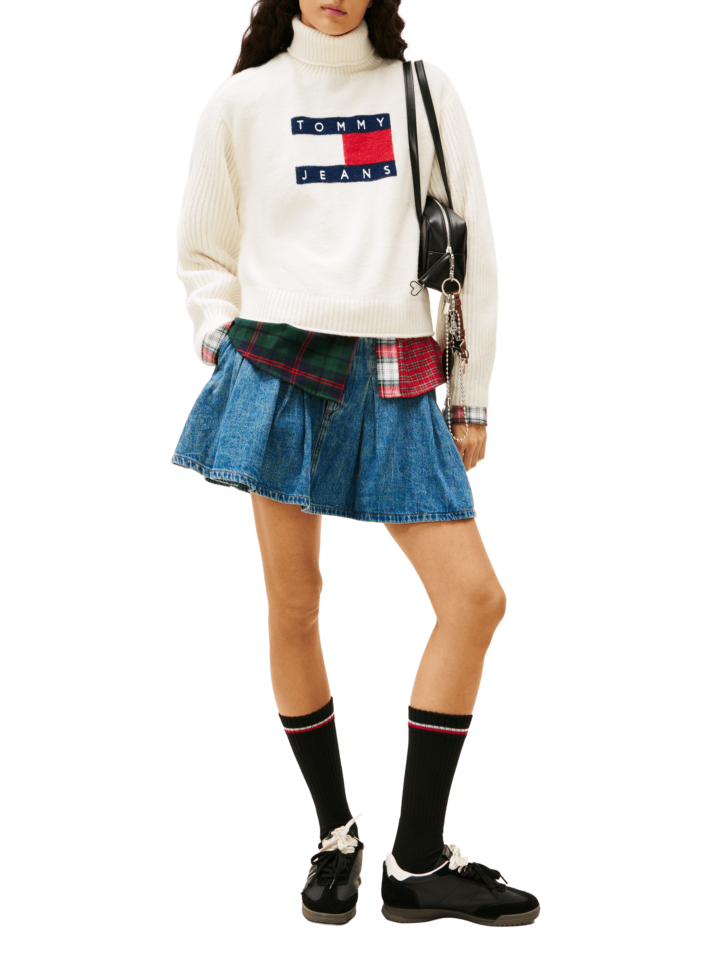 Pull côtelé à logo TOMMY HILFIGER Beige