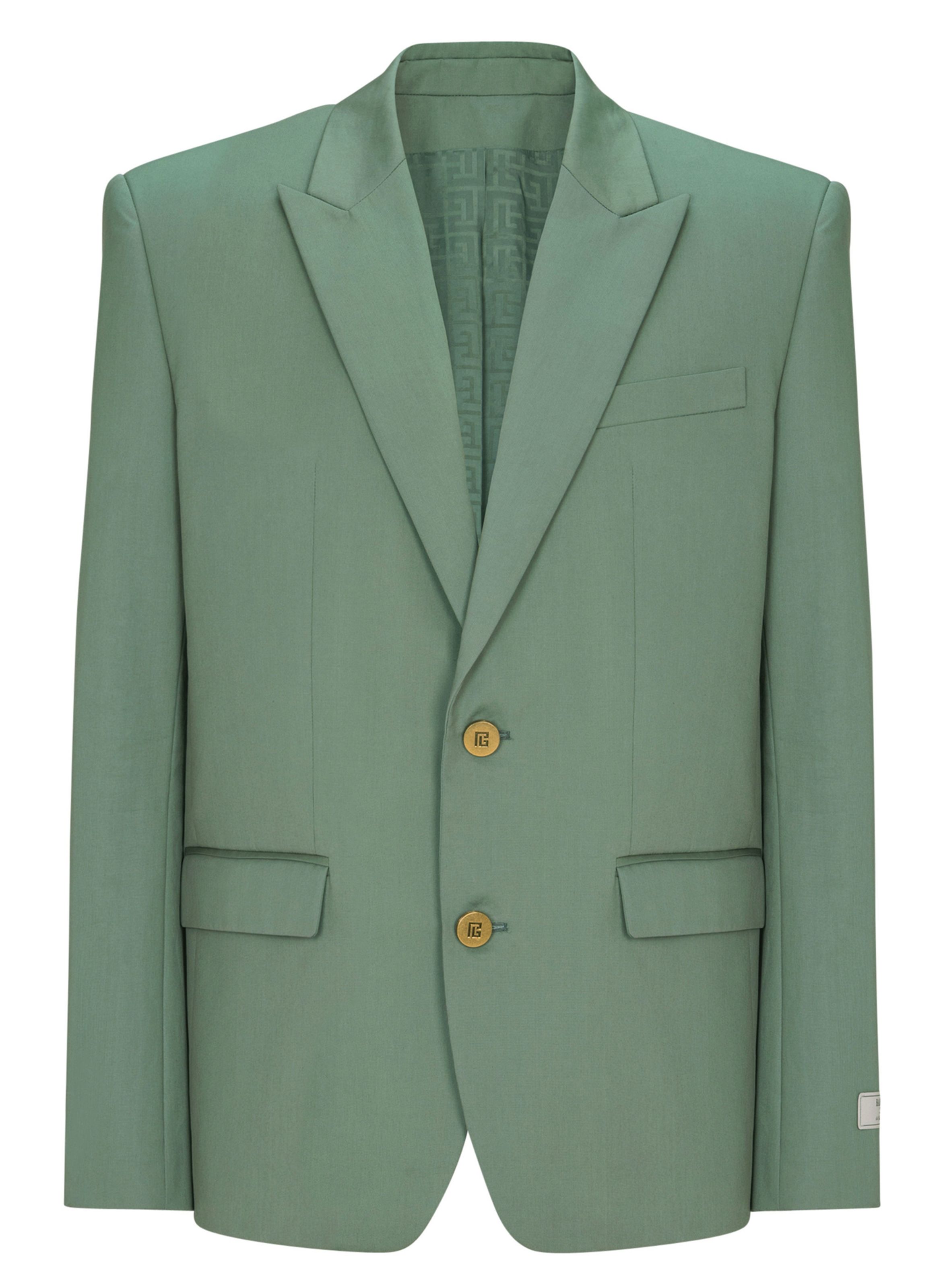 Veste 2 boutons en sergé de coton BALMAIN Vert