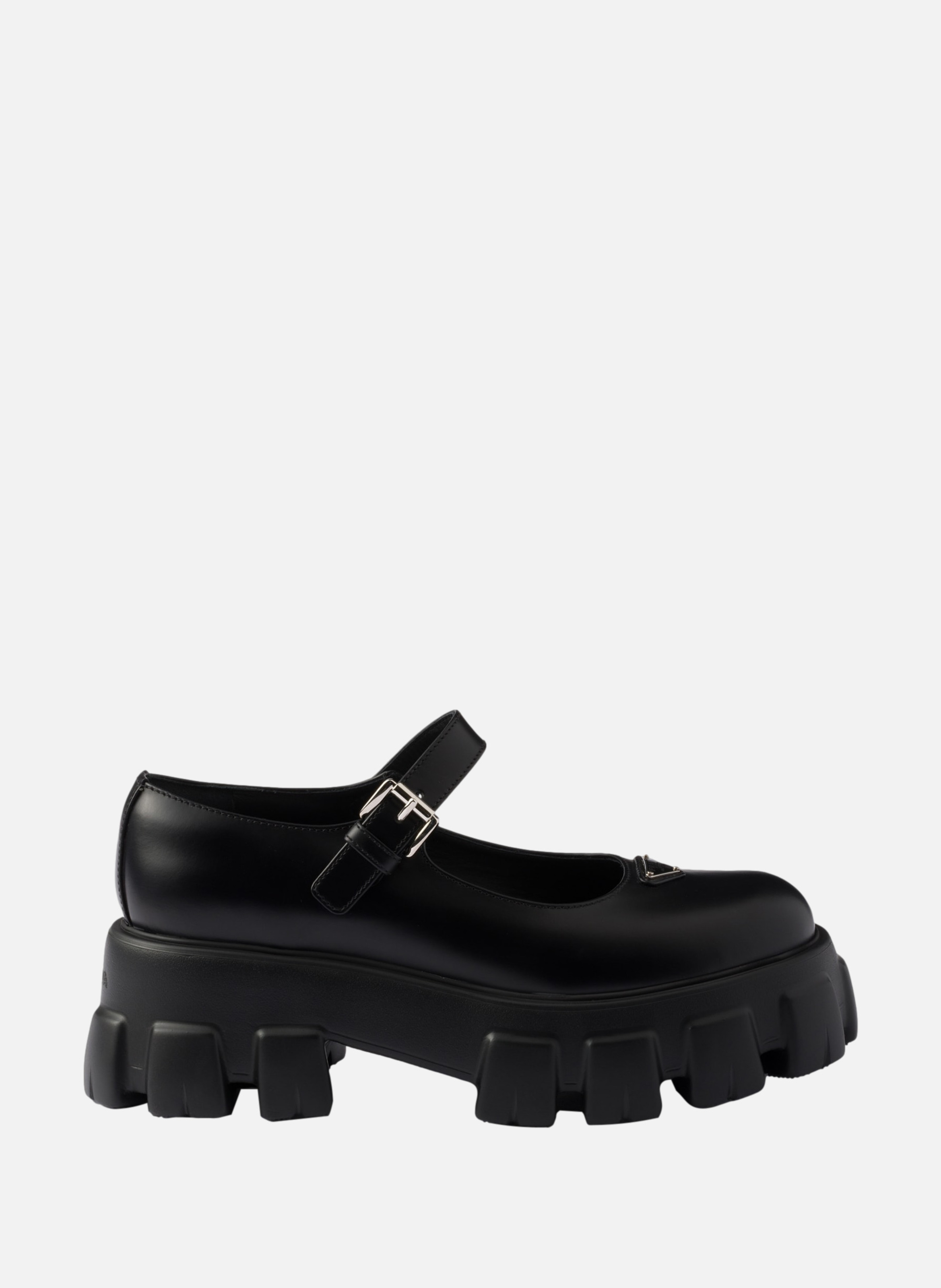 Mary janes monolith en cuir brossé PRADA Noir