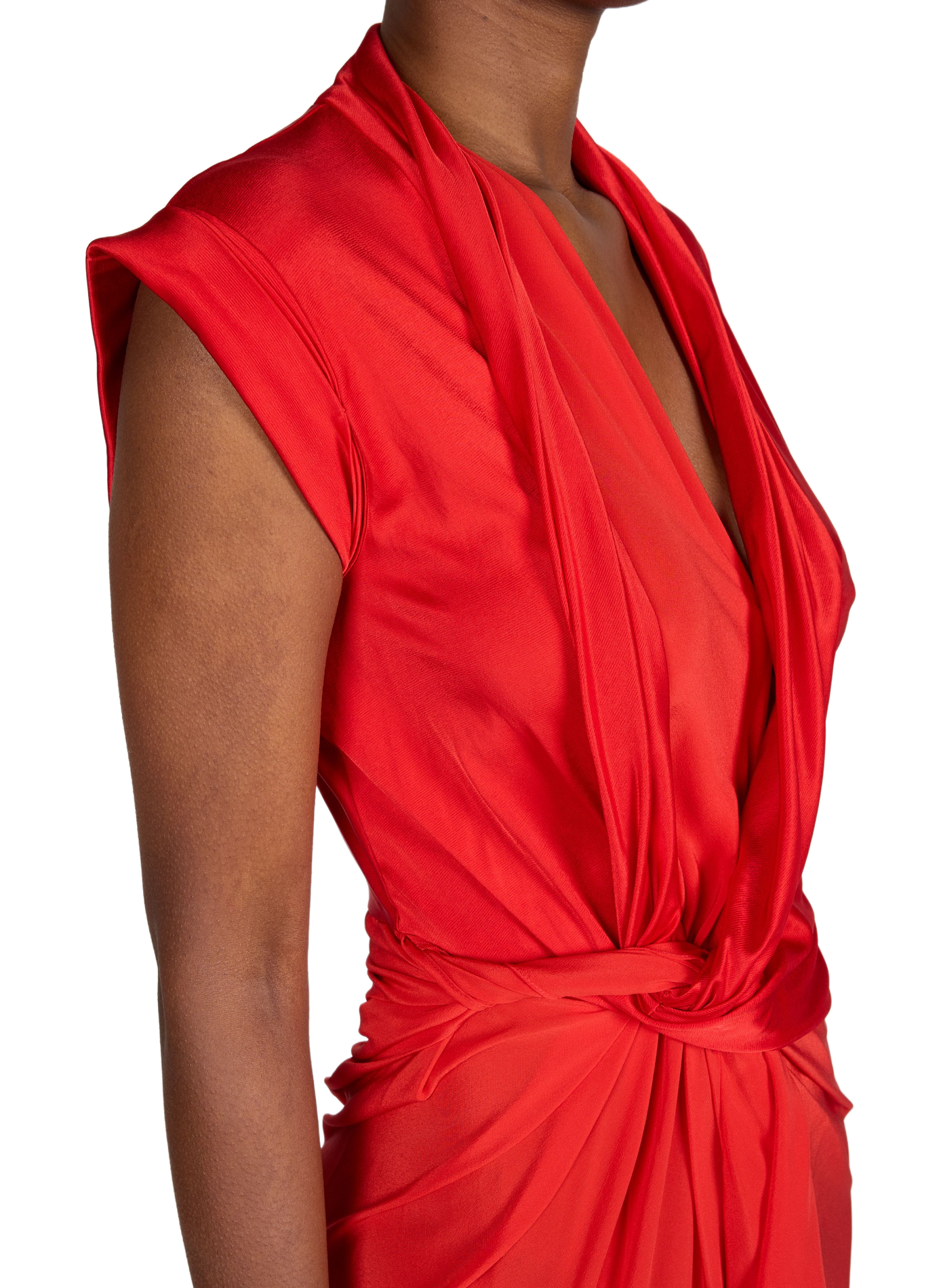 <p>Long fitted silk dress</p> VICTORIA BECKHAM Red