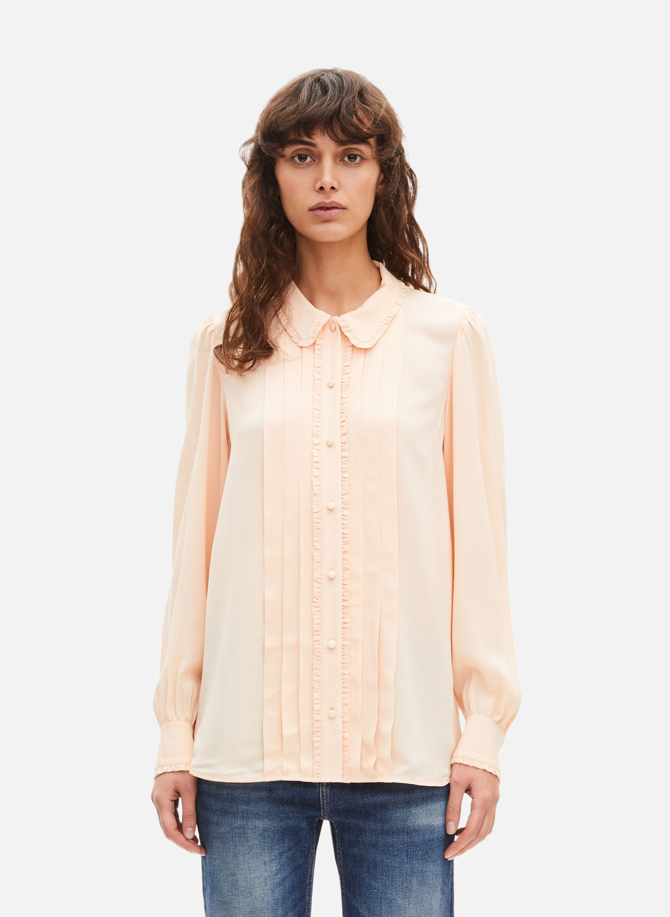 Chemise avec détails de plissage THE KOOPLES Beige
