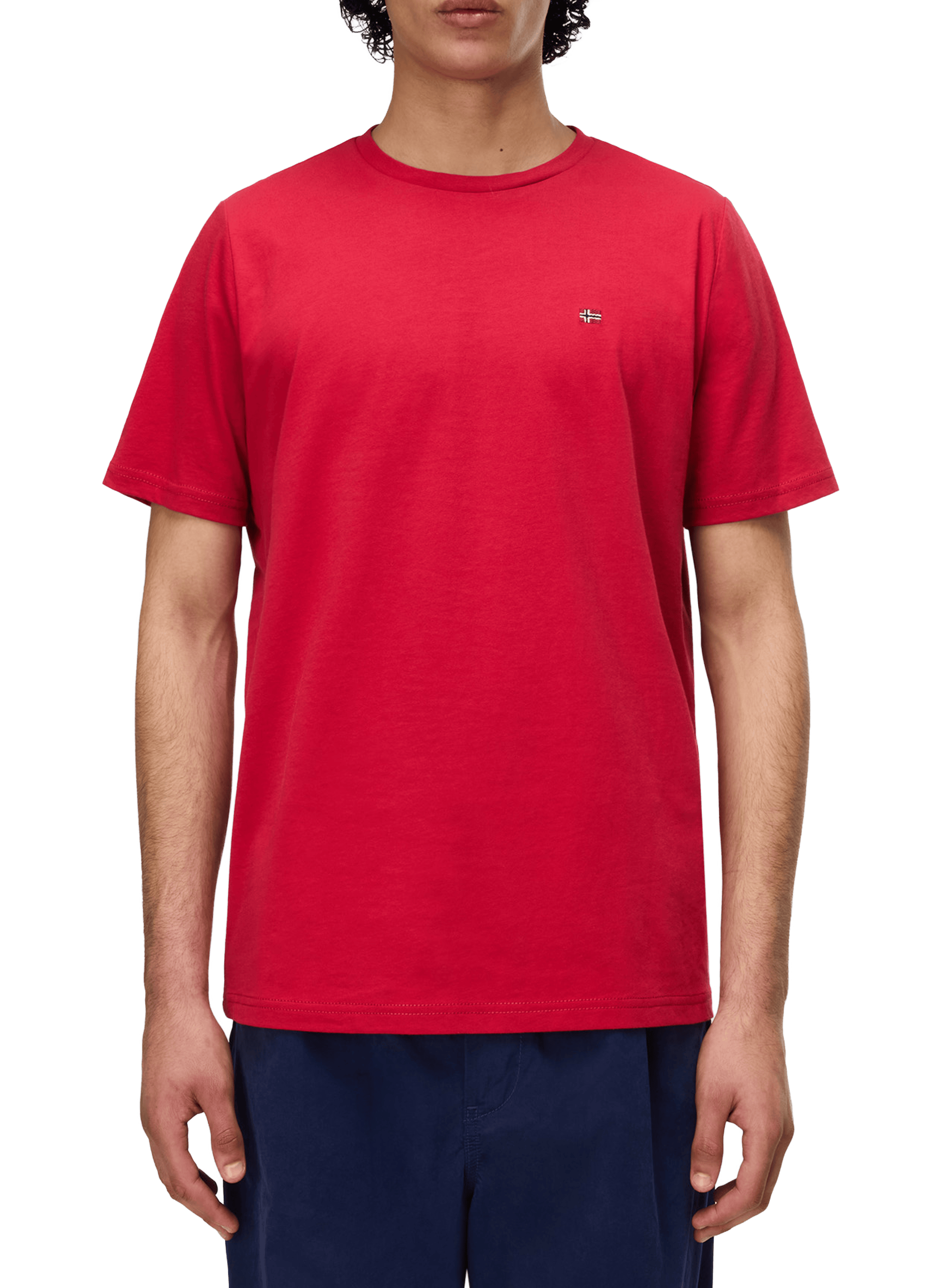 T-shirt col rond en coton NAPAPIJRI Rouge