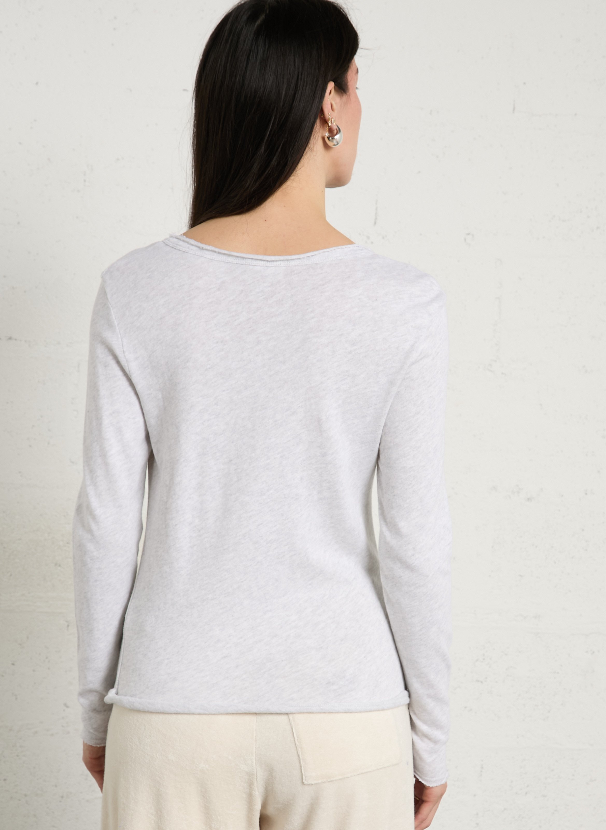 Tee-shirt droit col rond en coton sonoma AMERICAN VINTAGE Gris