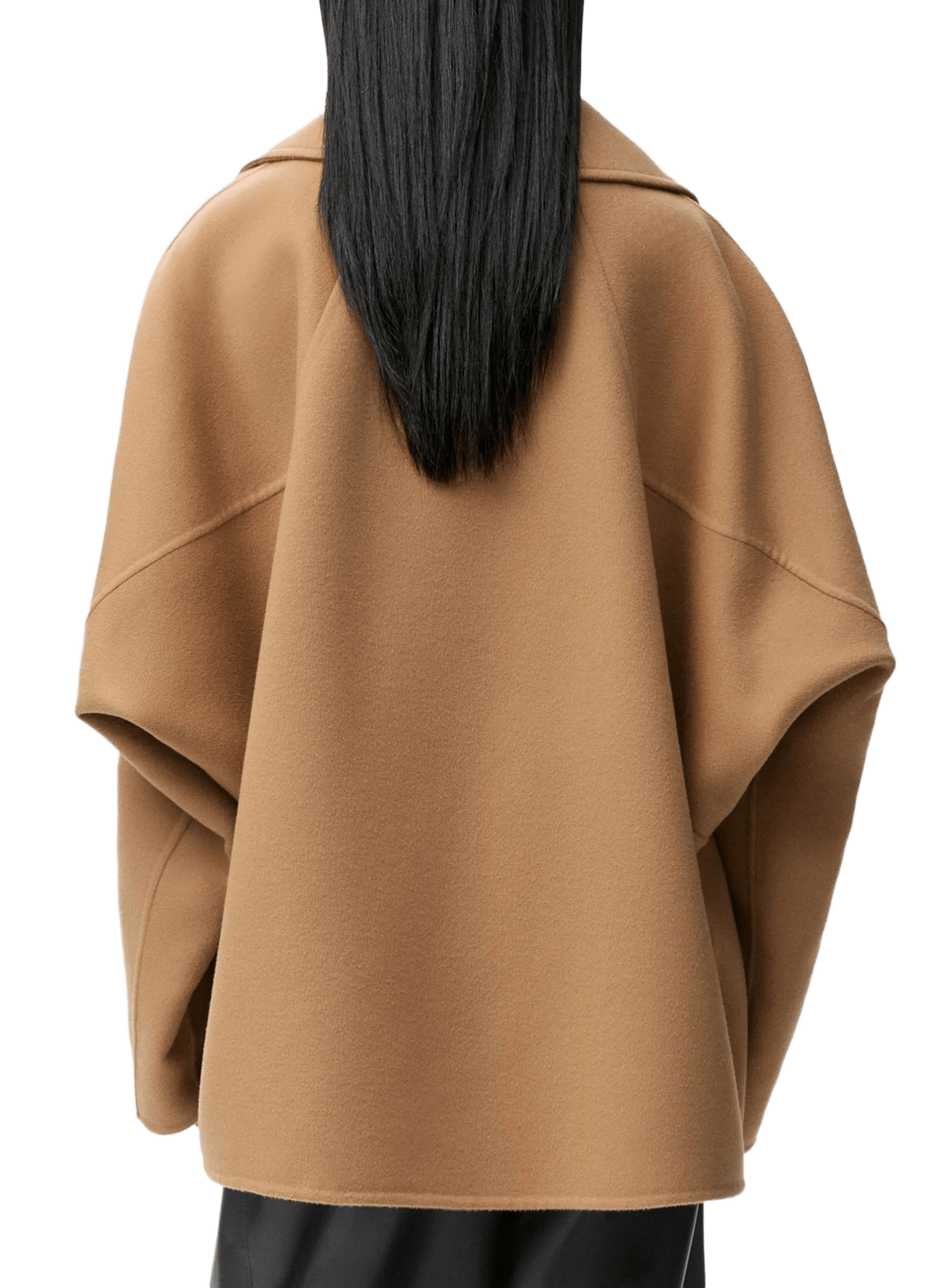 Manteau croisé court en laine LOEWE Marron