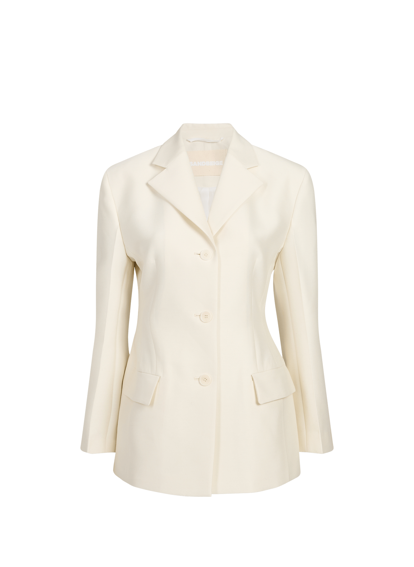 Fitted wool and silk blazer SANDBEIGE Beige