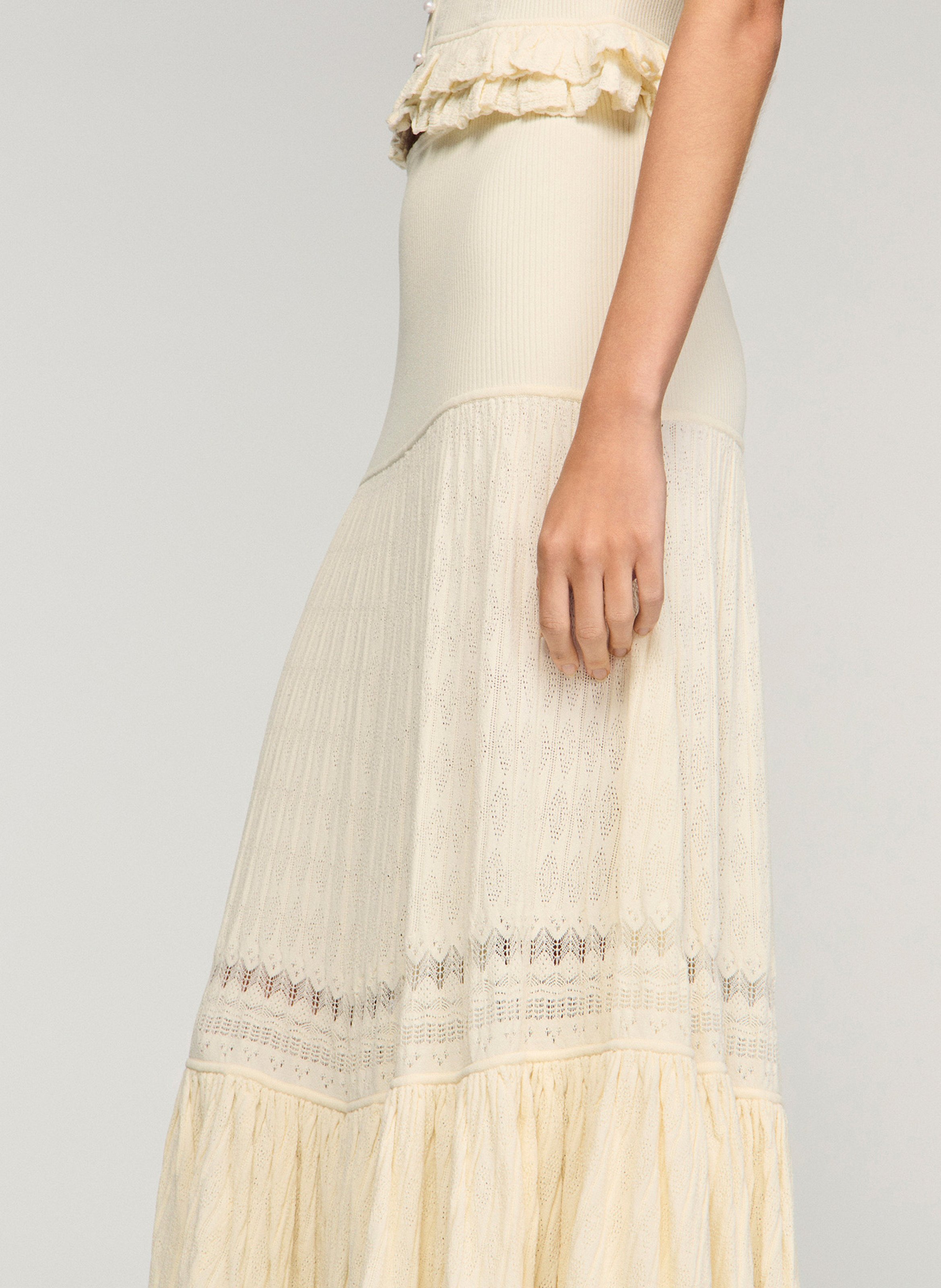 Jupe longue SANDRO Beige