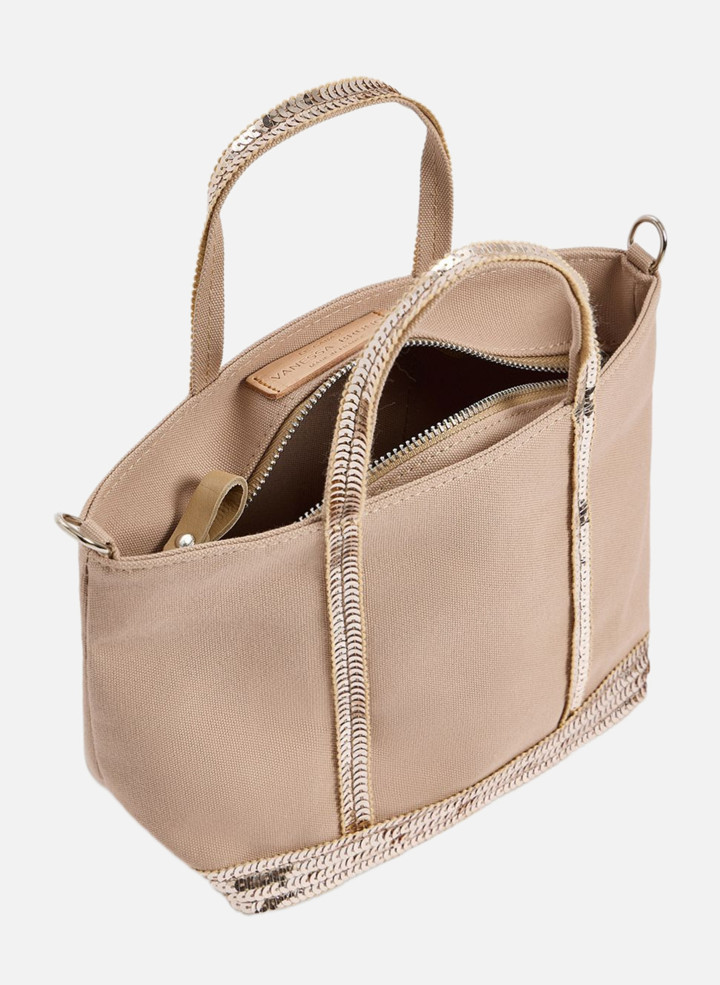 Cabas xs zippé en toile VANESSA BRUNO Marron