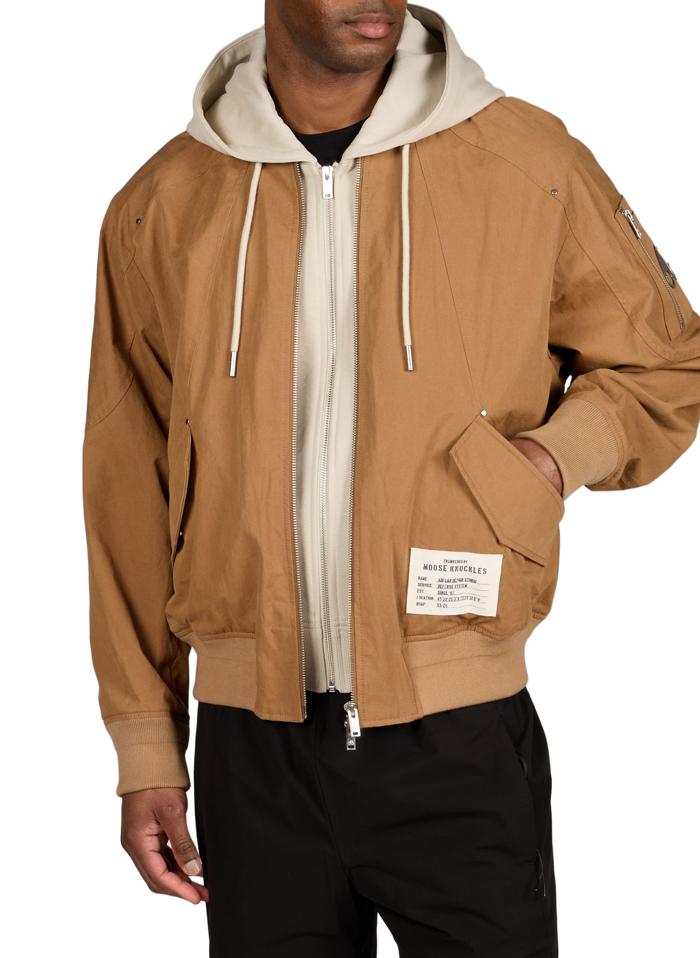 Bomber deux-en-un Skylar en coton MOOSE KNUCKLES Kaki