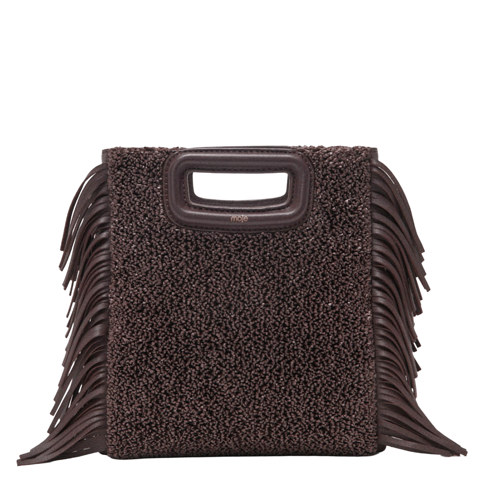 Sac bandoulière à perles et franges m MAJE Marron