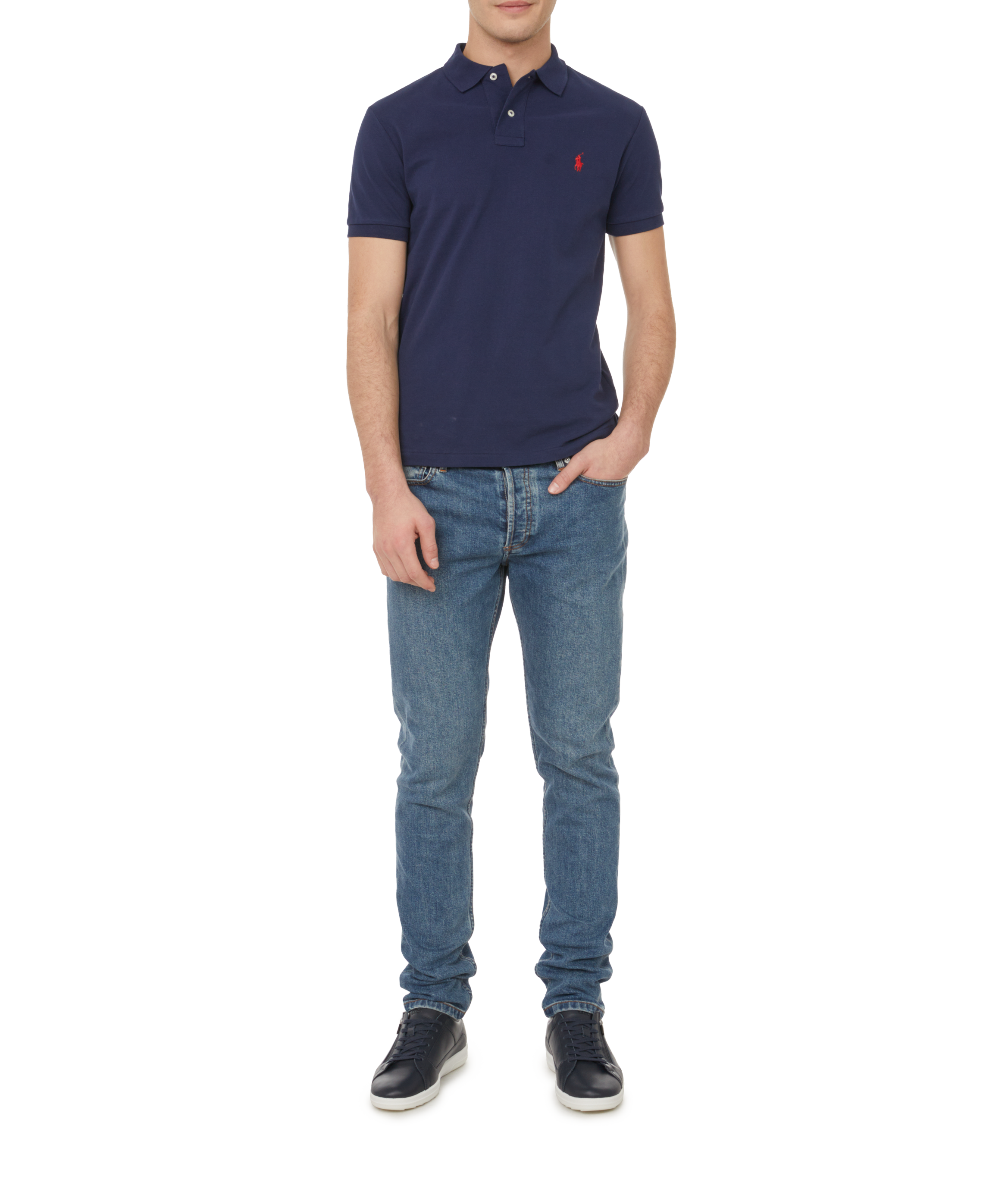 Slim-fit cotton piqué polo shirt  POLO RALPH LAUREN Blue