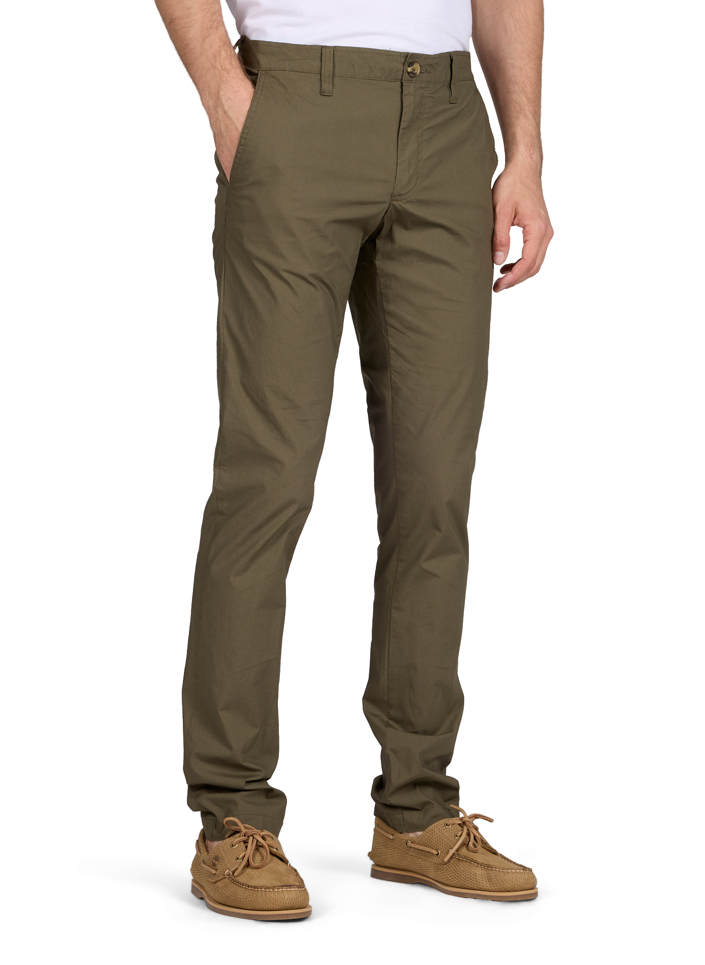 Pantalon uni en coton mélangé TIMBERLAND Kaki