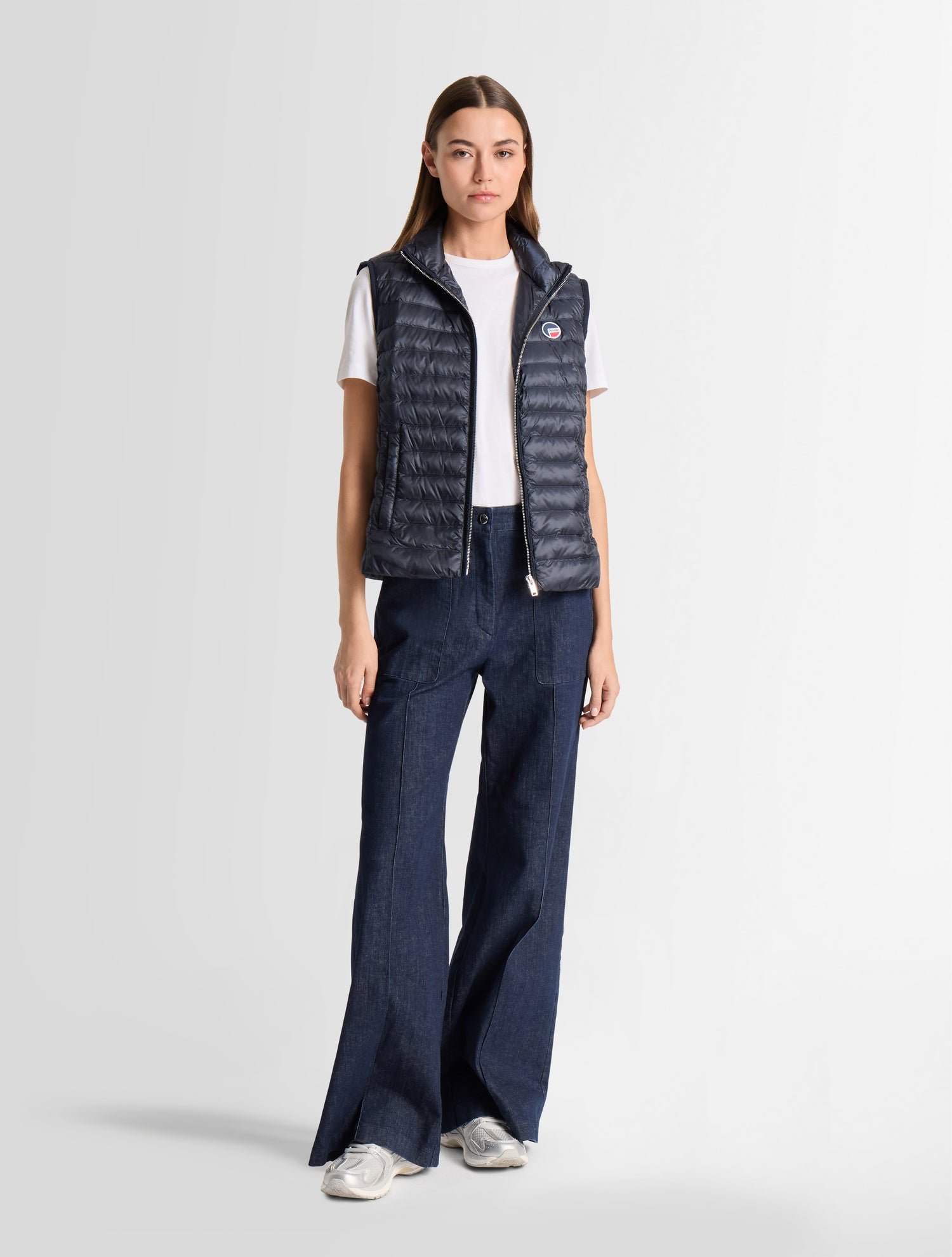 Mouwloos vest met opstaande kraag en regular fit. FUSALP Blauw