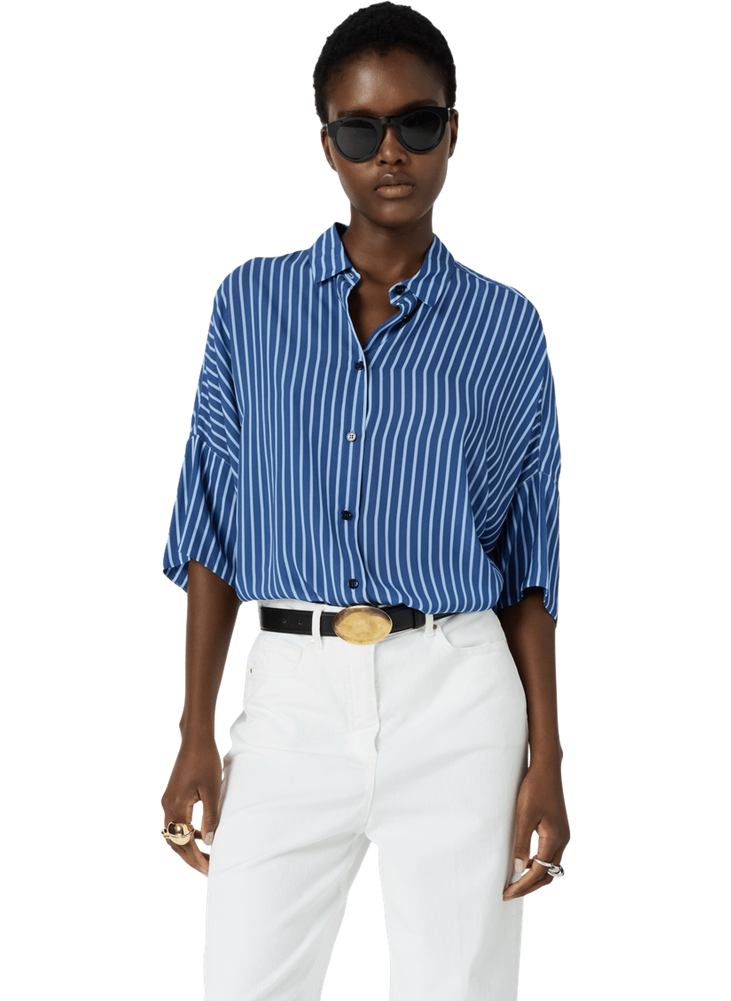 Chemise oversize fluide à rayures - crissy GERARD DAREL Bleu