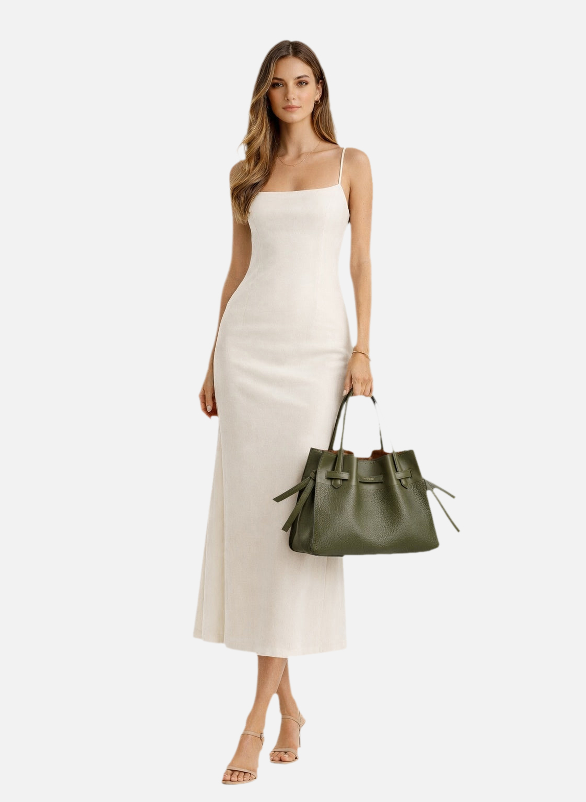 Blossom | sac à main pm en cuir de vachette POURCHET Kaki