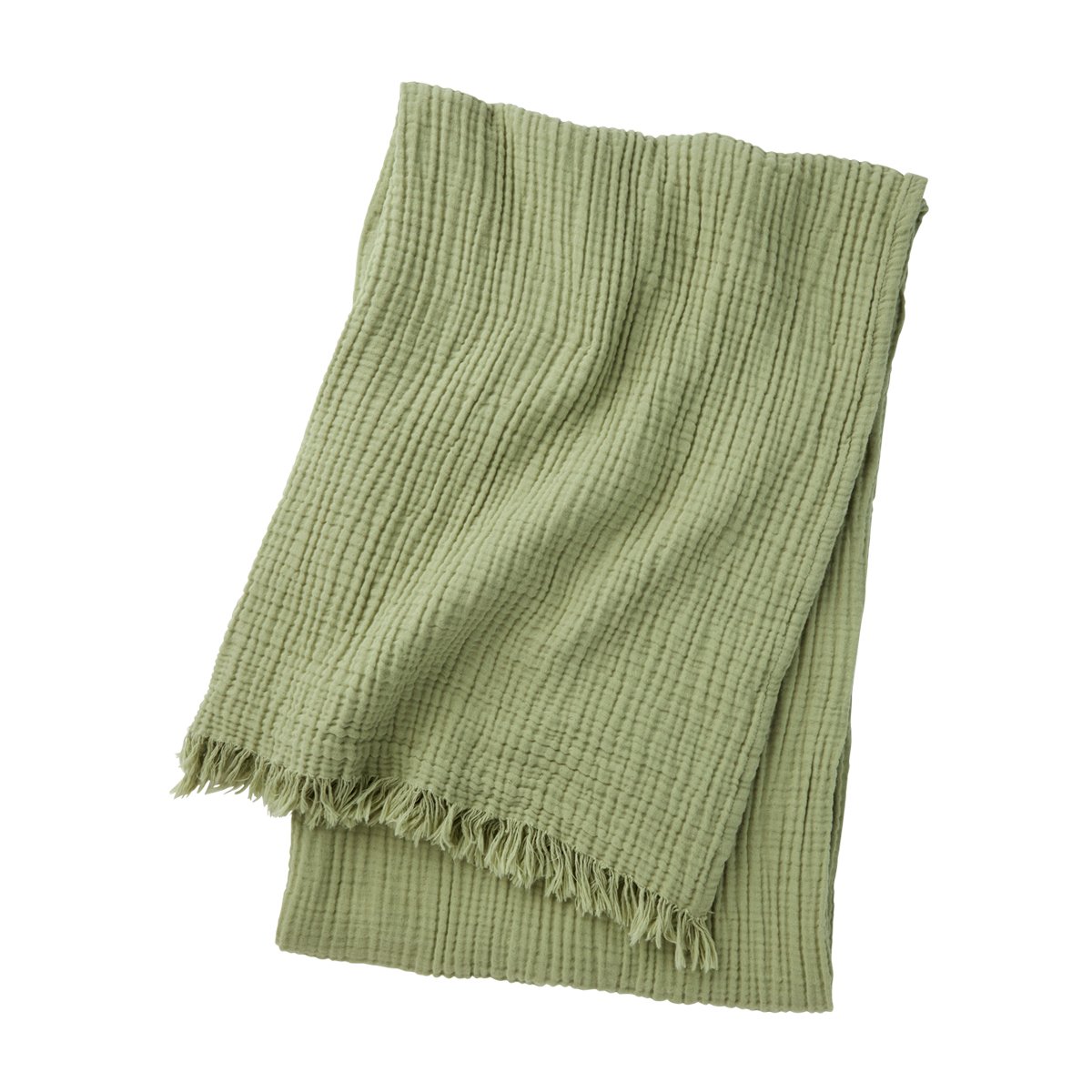 Plaid en gaze de coton, cyclades DESFORGES Vert