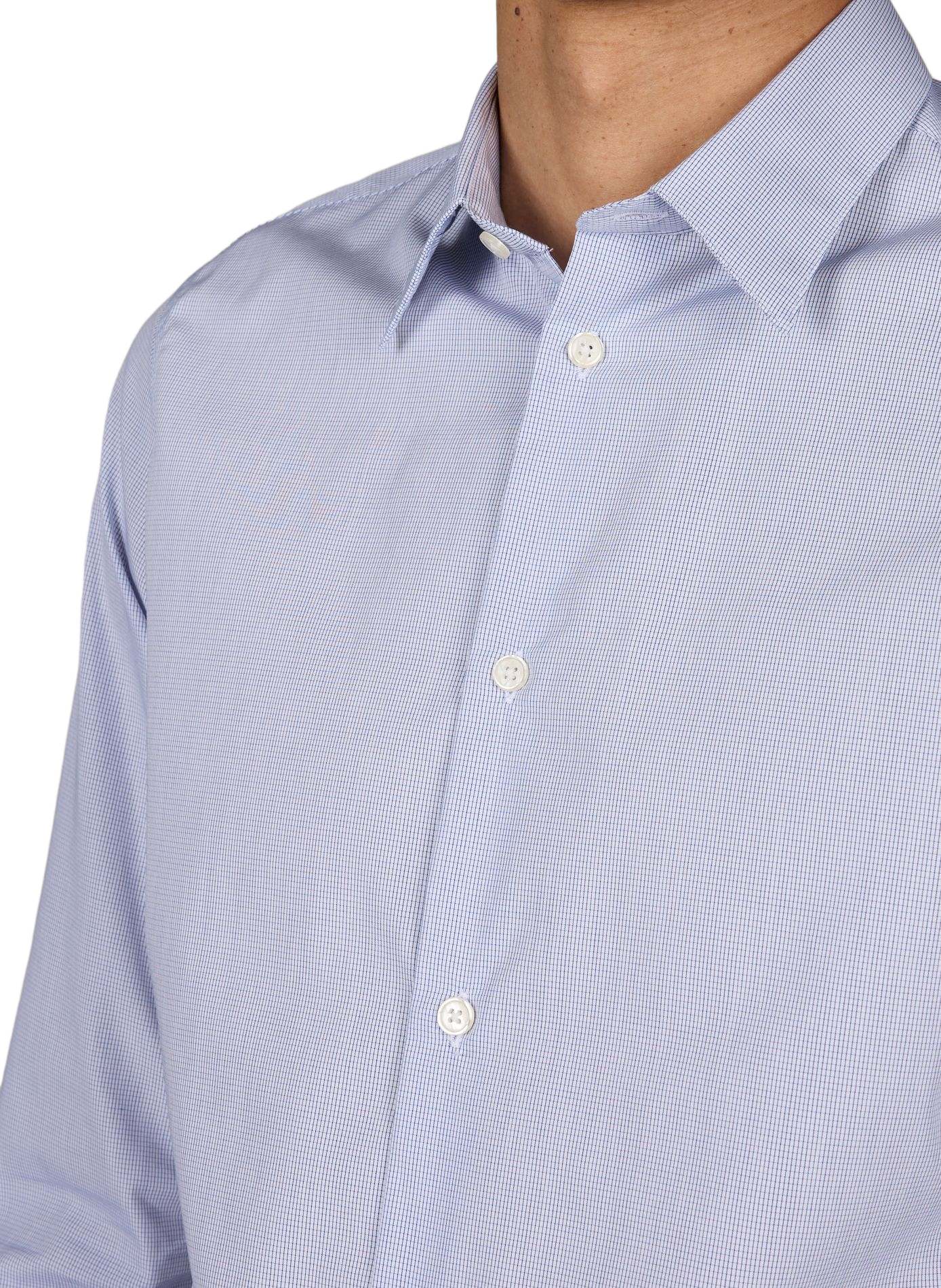 Slim-fit cotton shirt AU PRINTEMPS PARIS Blue