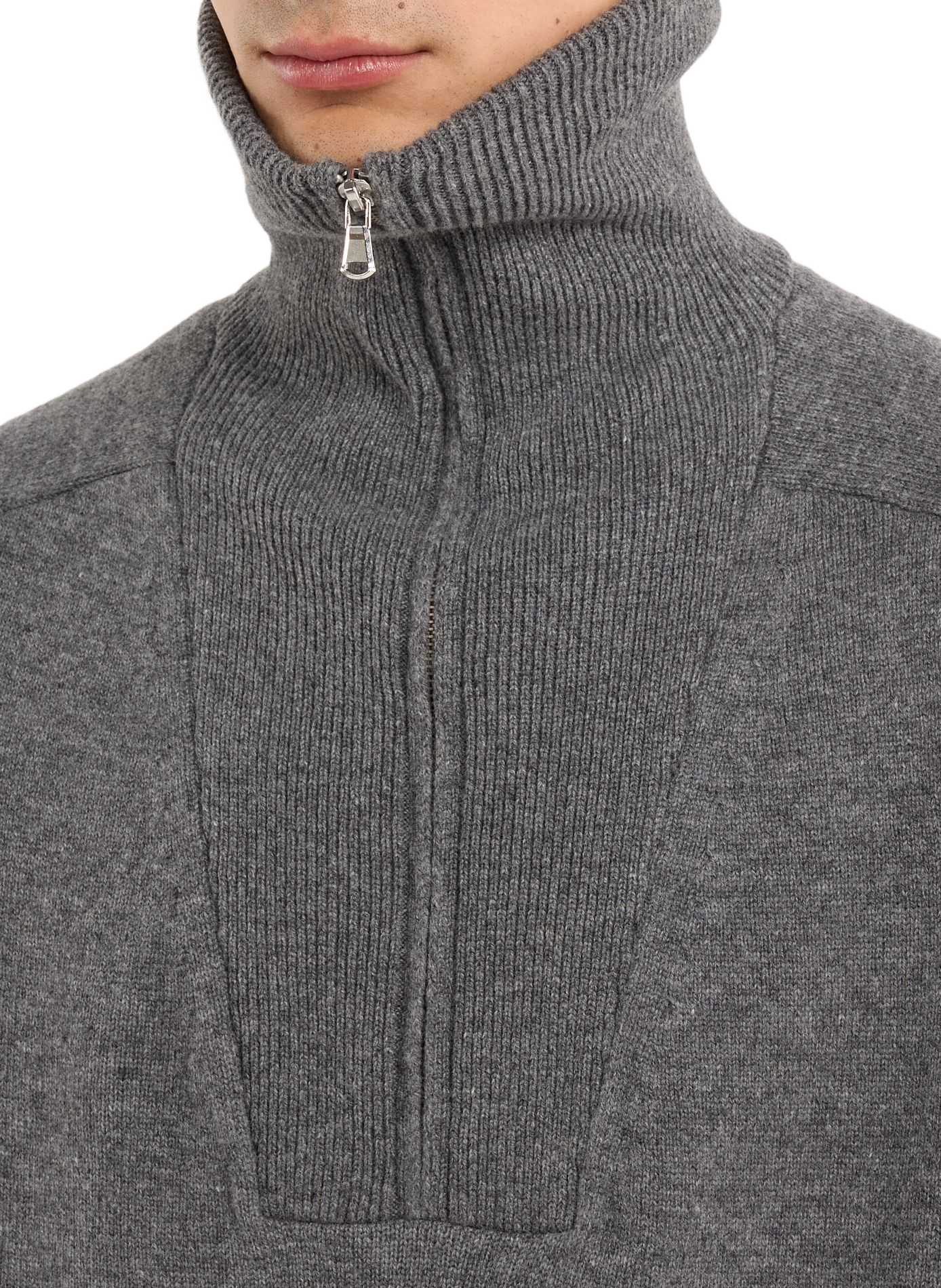 Pull Game col montant en laine  SAISON 1865 Gris