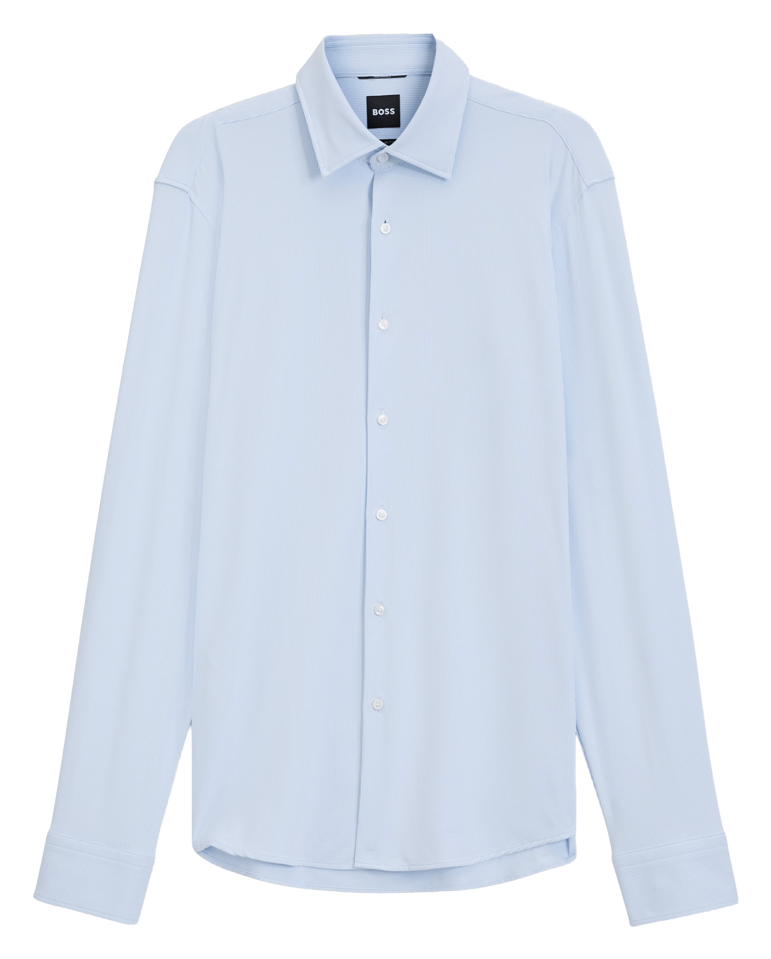 Chemise droite boutonnée unie BOSS Bleu