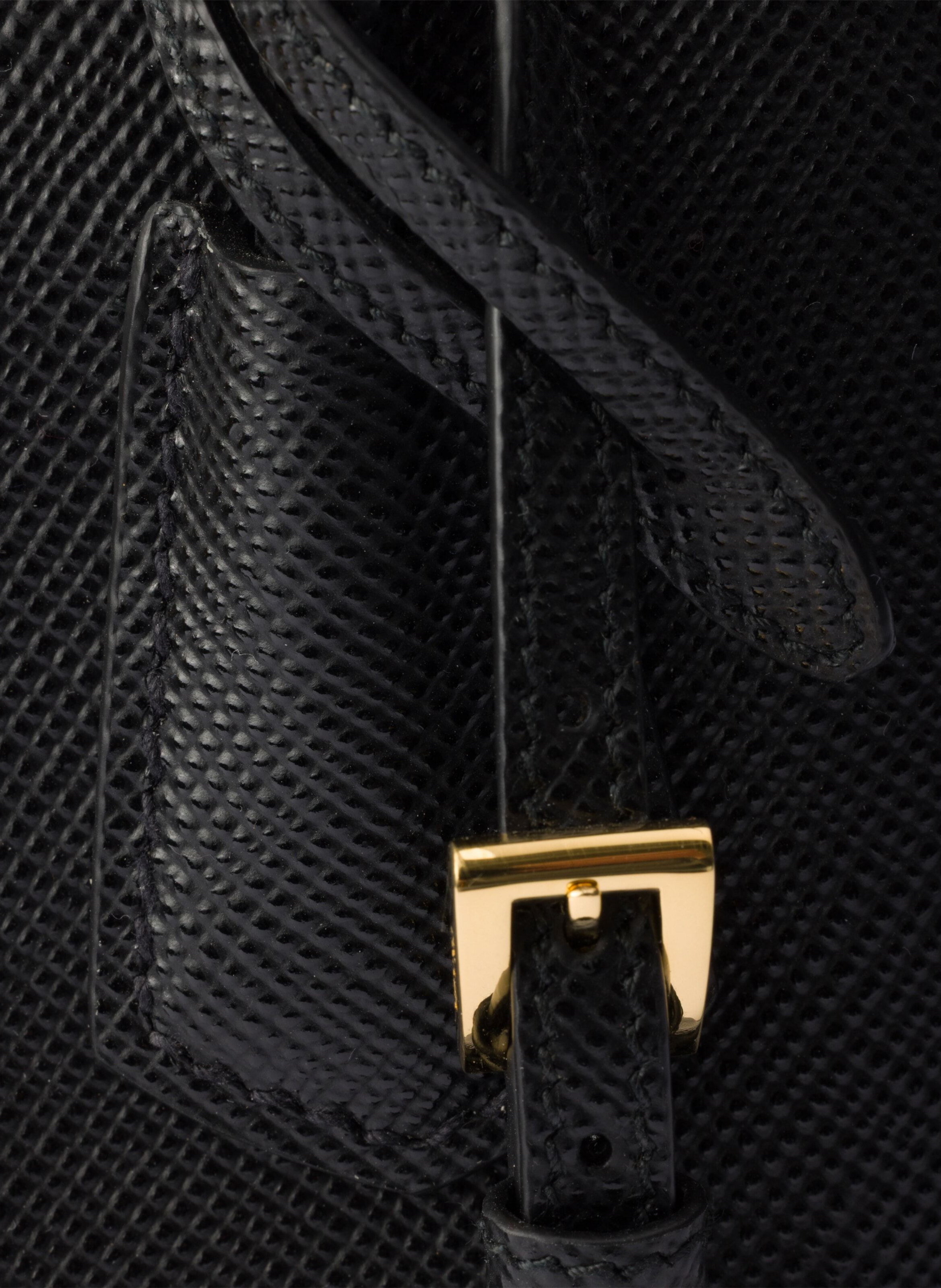 Mini sac prada double en cuir saffiano PRADA Noir