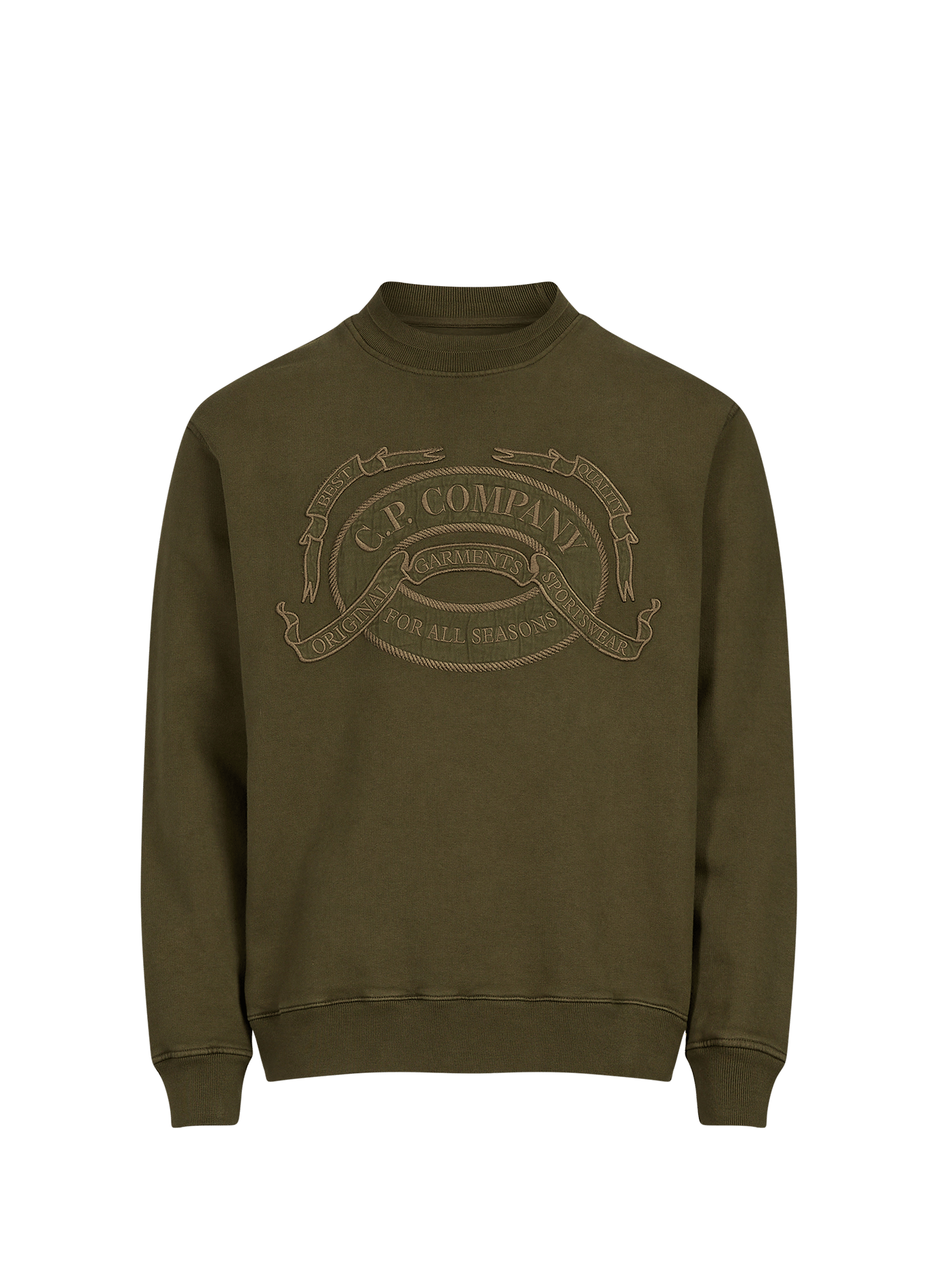 Sweat sérigraphié en coton CP COMPANY Kaki