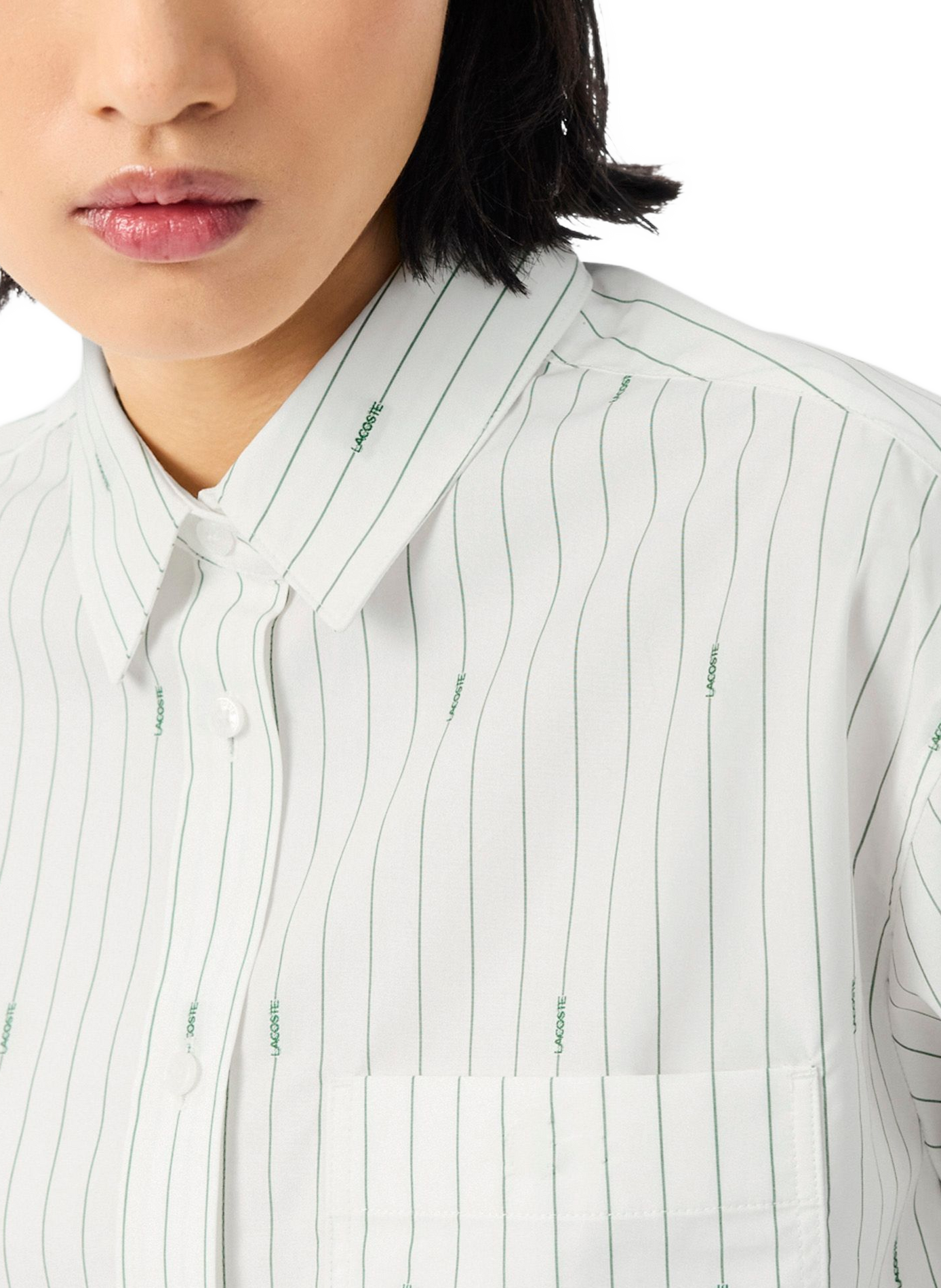 Chemise col classique manches contrastantes en coton LACOSTE Multicolour