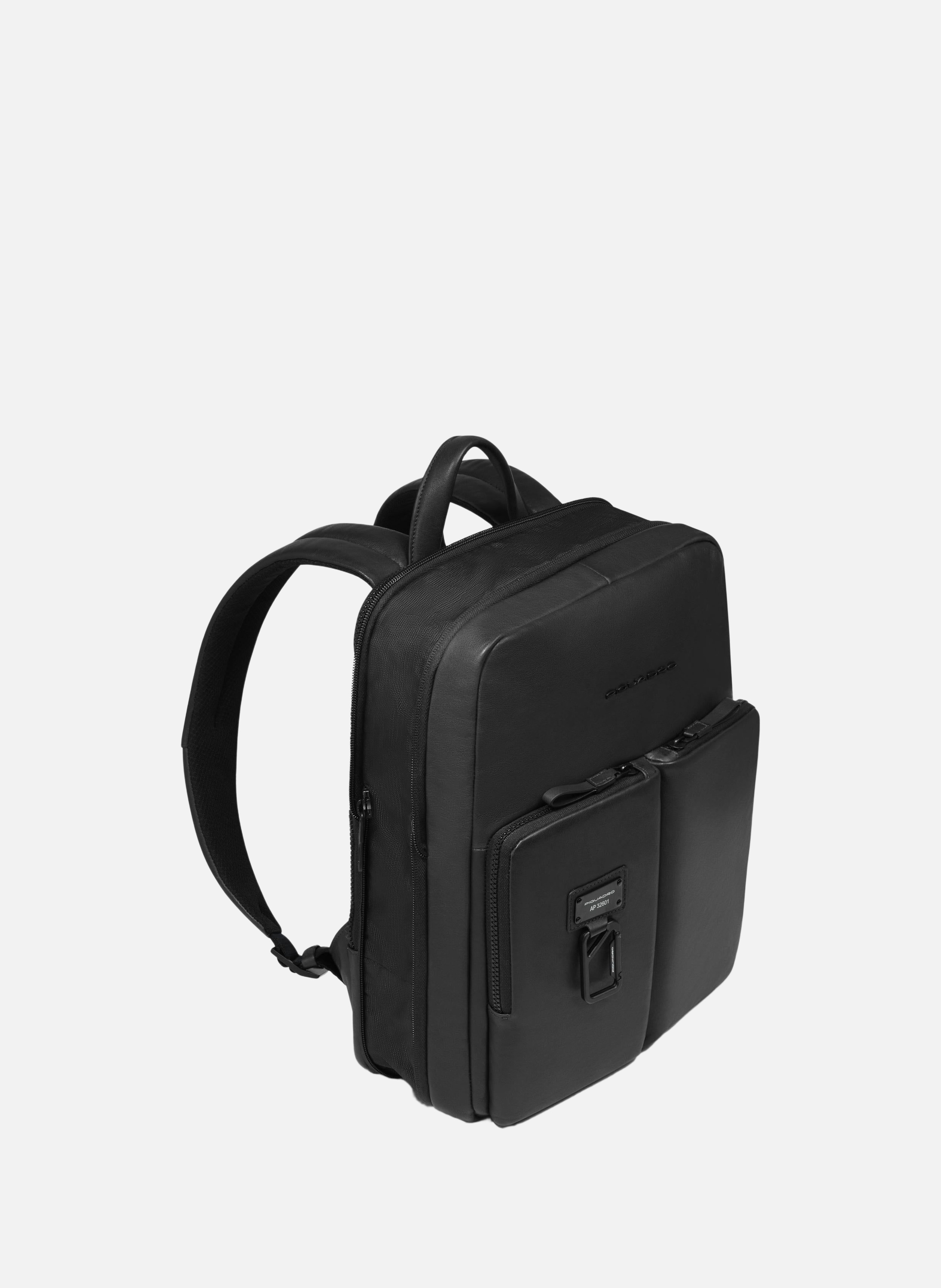 Slanke rugzak voor 14" laptop, uitbreidbaar | Zwart PIQUADRO Heren