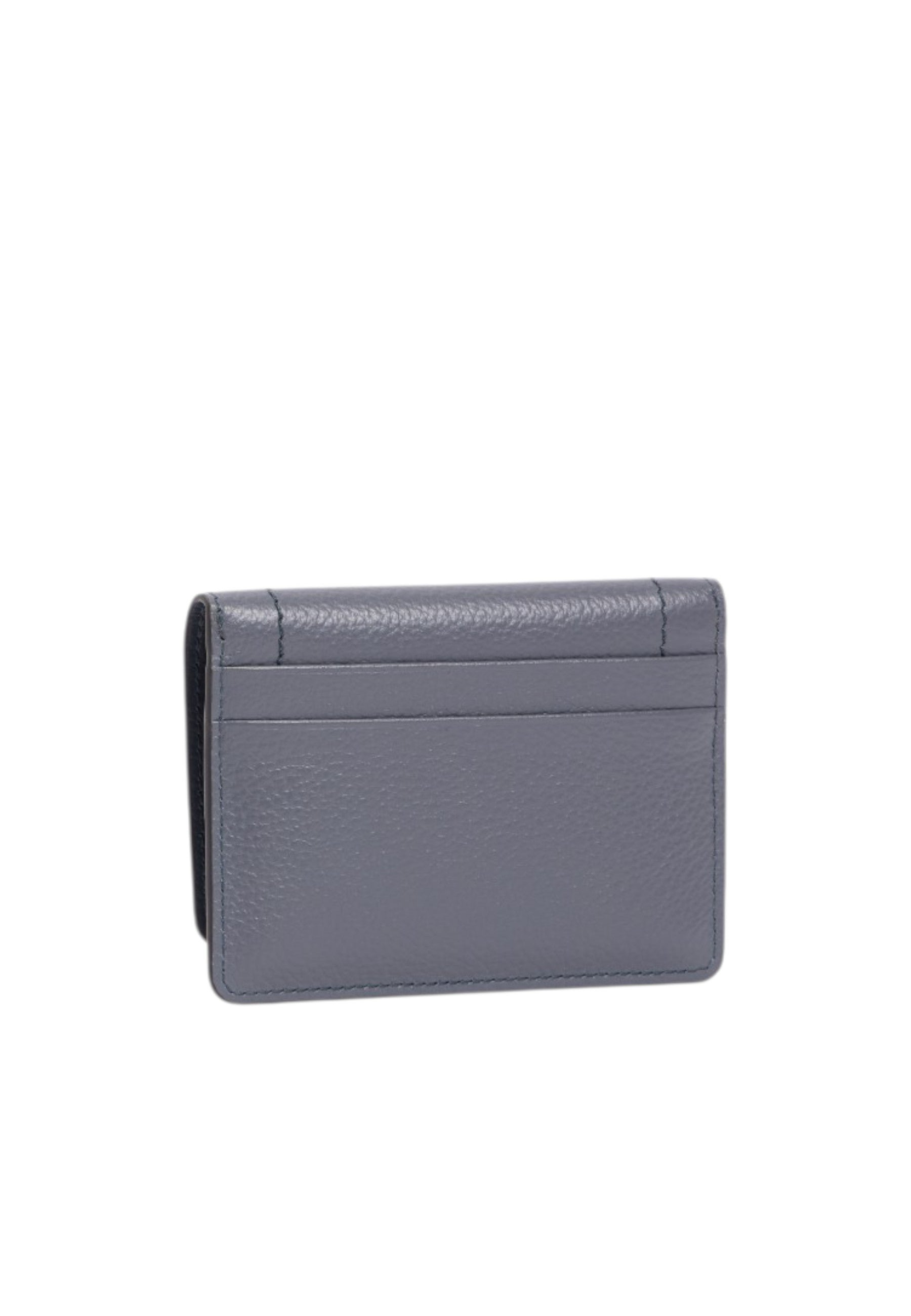 Petit porte cartes à rabat louison en cuir grainé LE TANNEUR Bleu